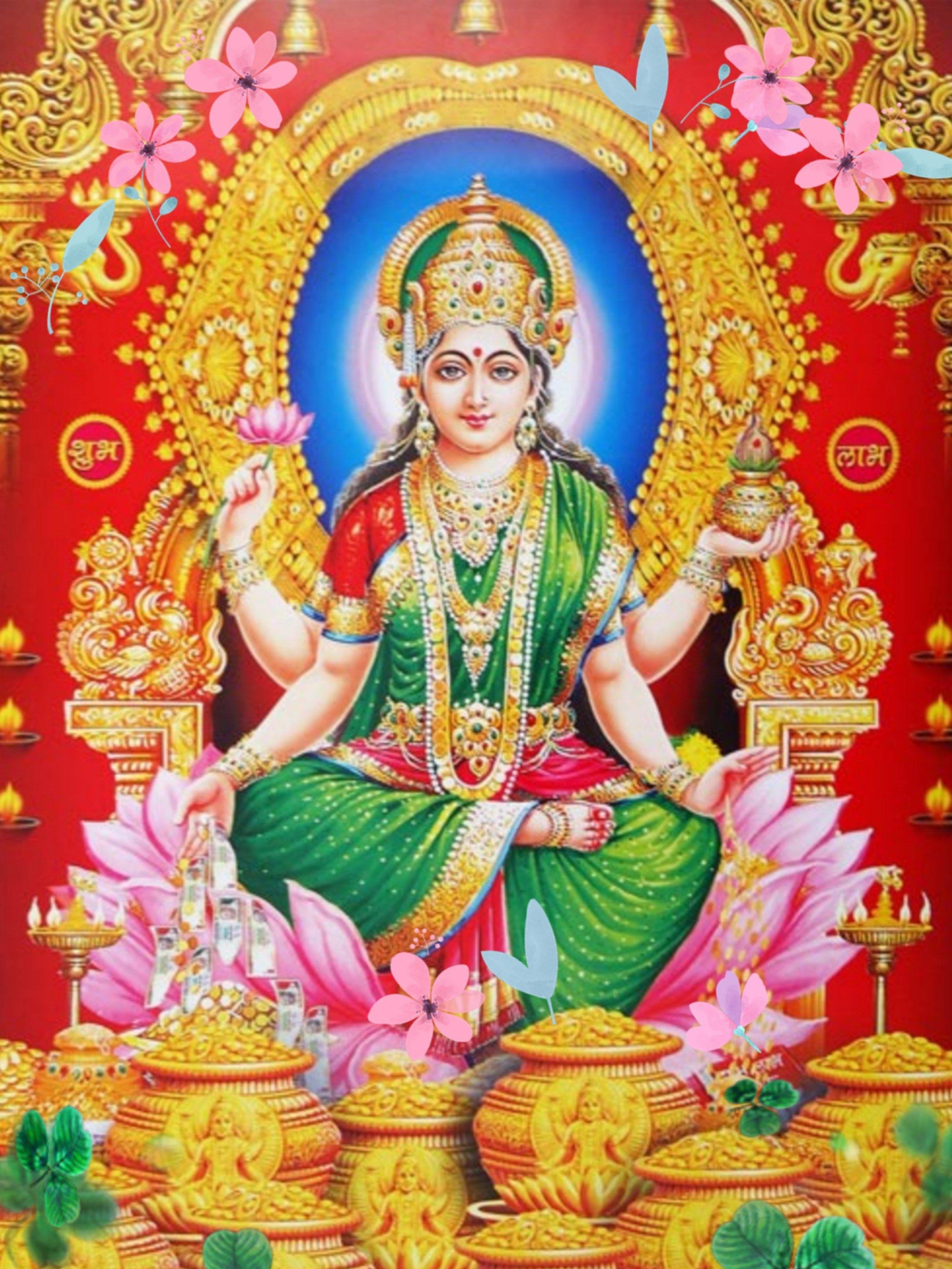 2172x2896 Goddess Lakshmi In Green Saree