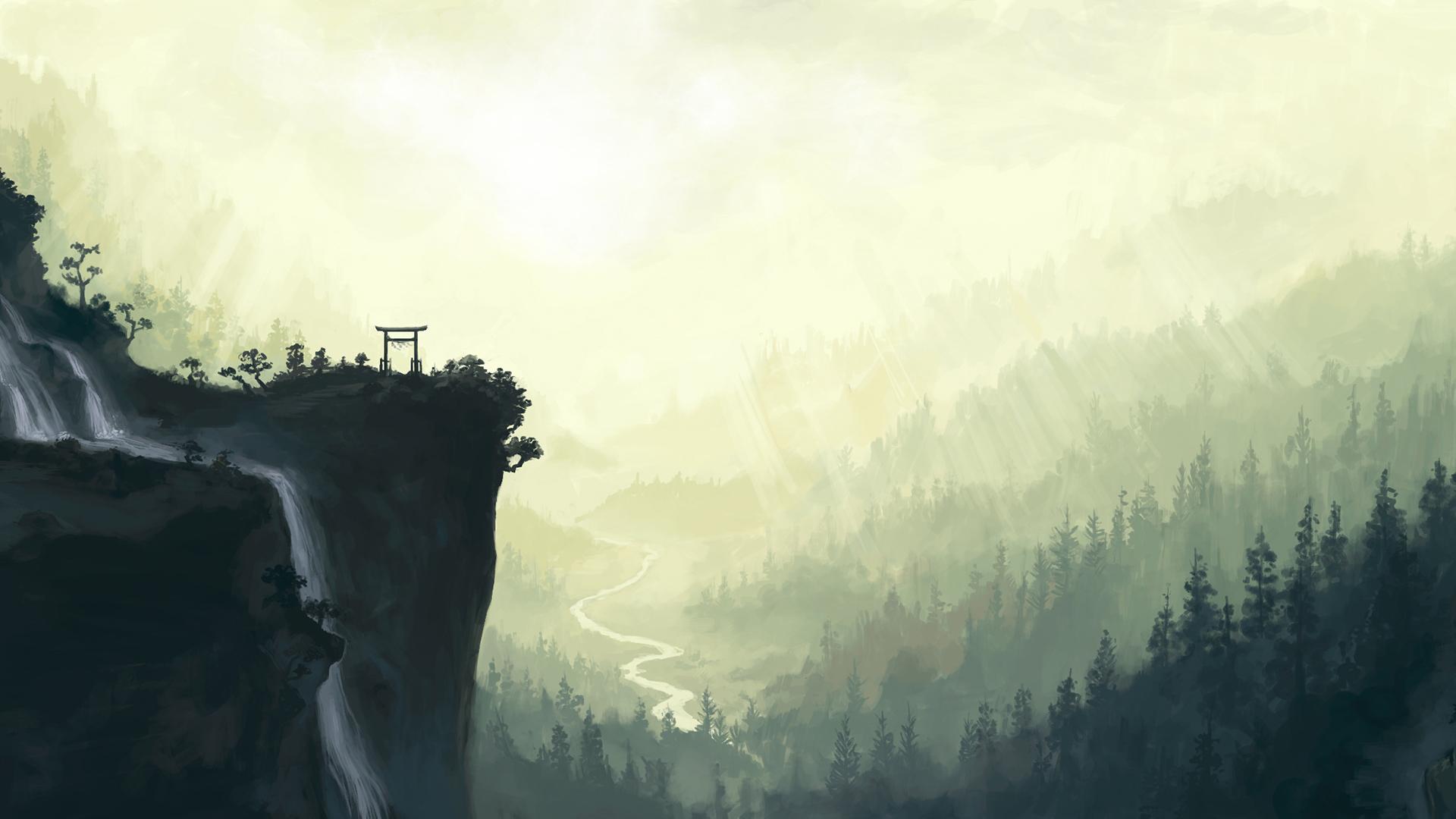 1920x1080 Japanese Scenery Wallpaper Fantasy Art