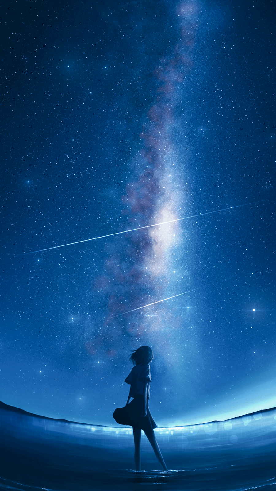 anime night sky iphone wallpaper