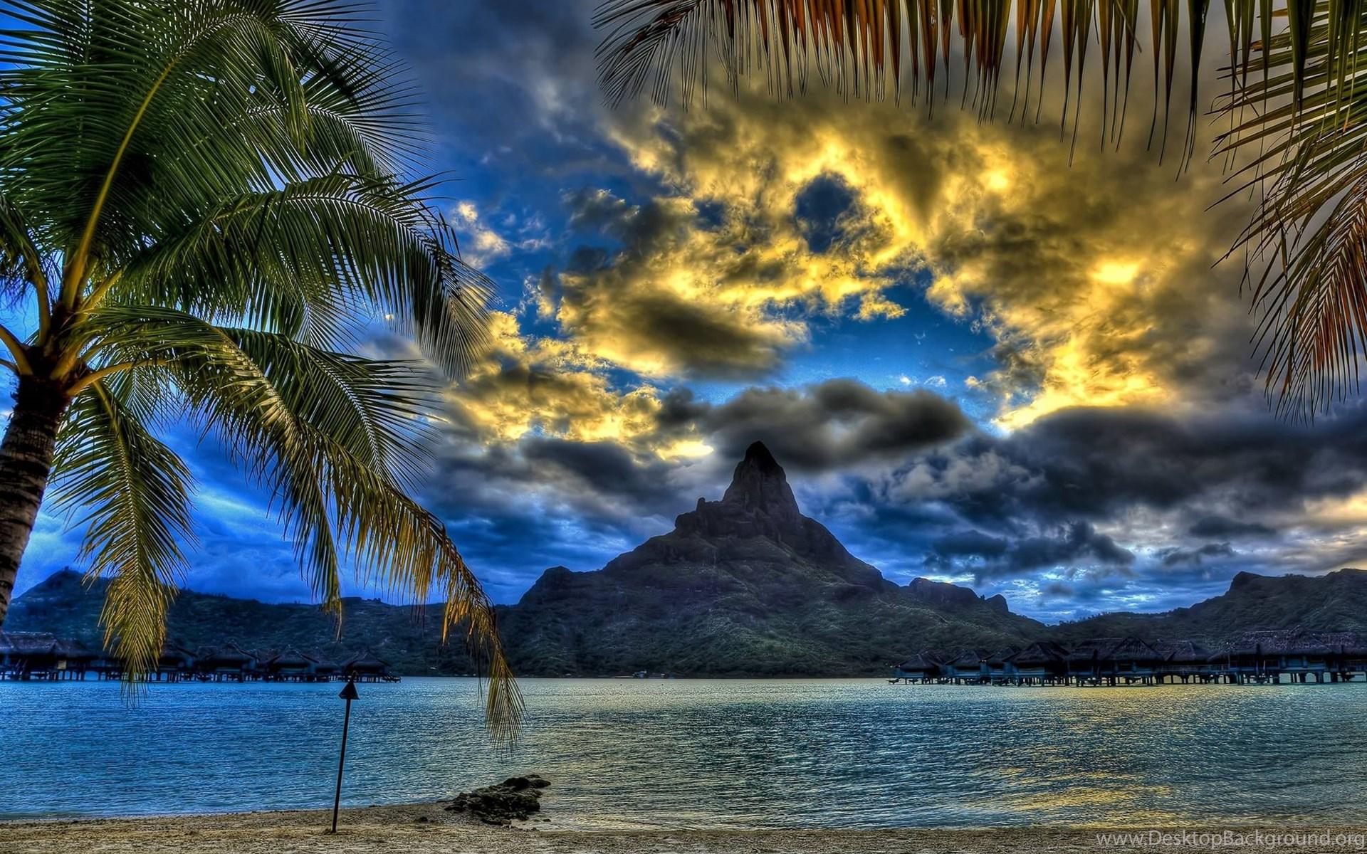 1920x1200 Download Sunset At Bora Bora Beach Desktop Background