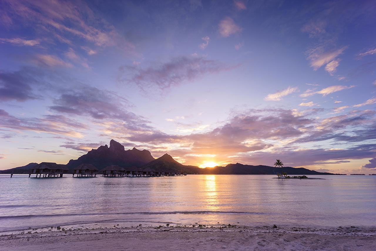 1280x854 Desktop Wallpaper Bora Bora French Polynesia Sea Nature Sky Tropics