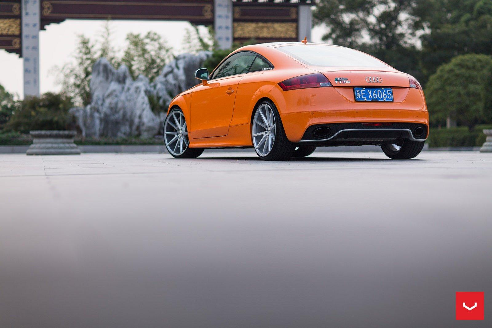 1600x1066 Audi TT RS coupe Orange cars Vossen Wheels wallpaperx1066