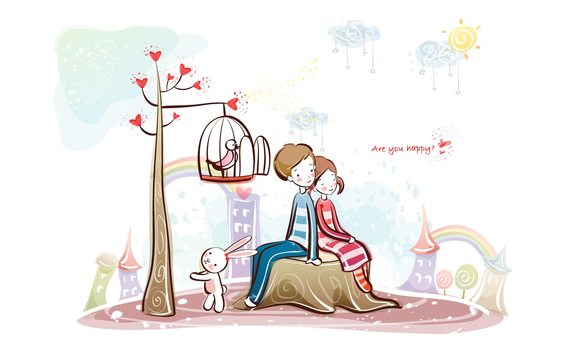 1920x1200 Valentine's day Wallpaper's Day Cartoon's Day Couple's Day Vector 1920x1200 NO.36 Desktop Wallpaper