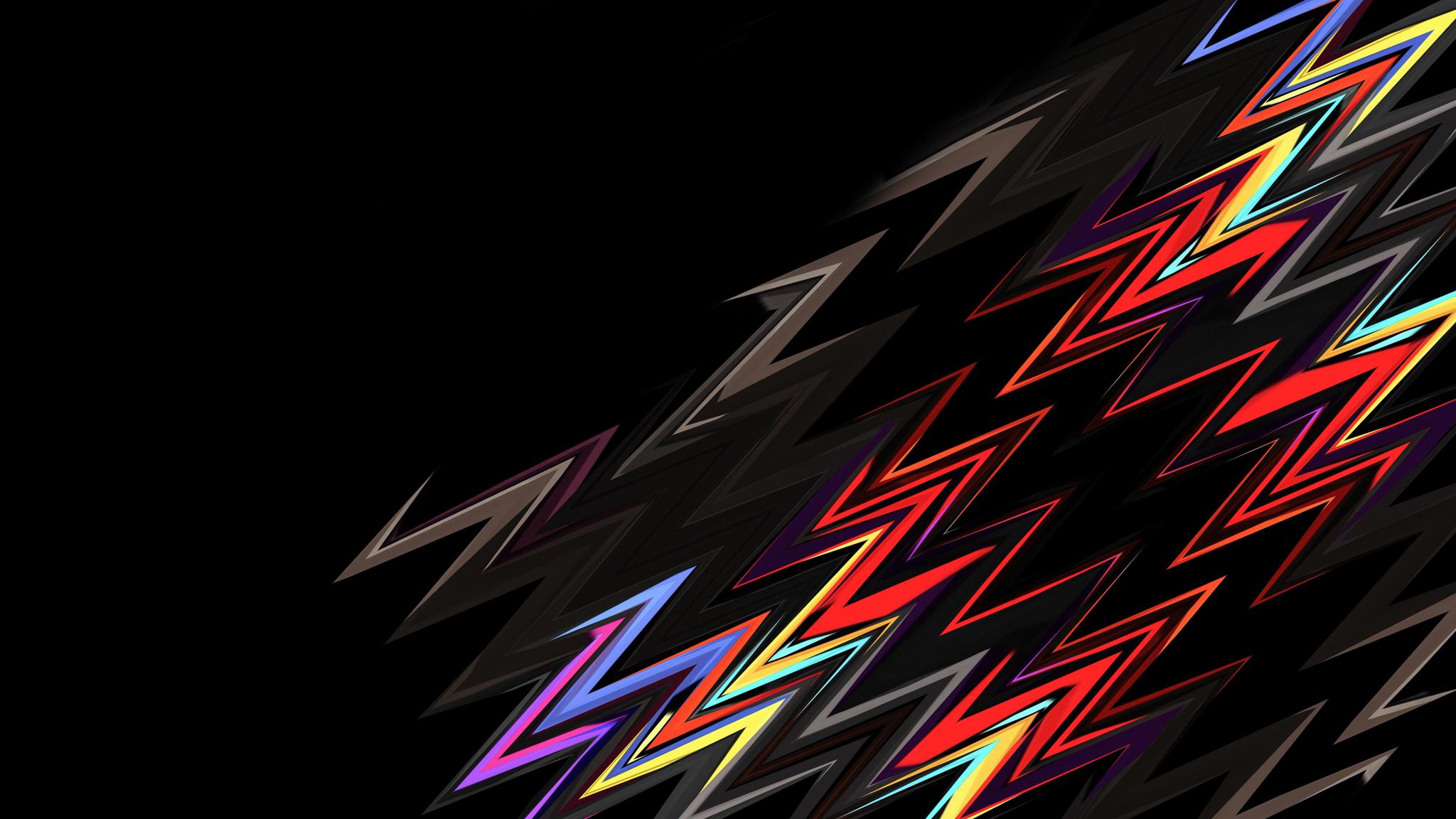 2048x1152 Lightning Shapes Dark Abstract 4k 2048x1152 Resolution HD 4k Wallpaper, Image, Background, Photo and Picture
