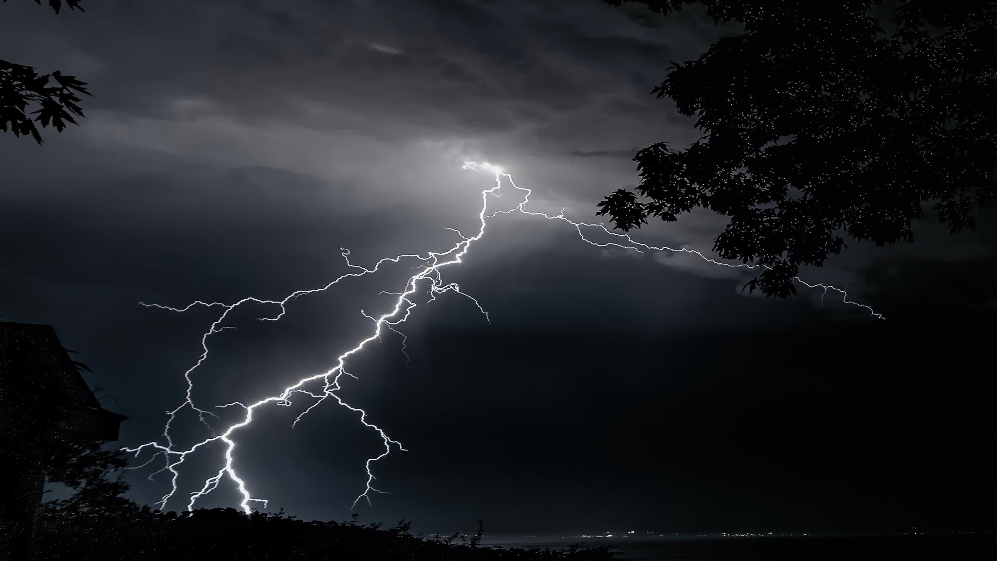 2048x1152 Lightning Strikes On Trees 4k 2048x1152 Resolution HD 4k Wallpaper, Image, Background, Photo and Picture