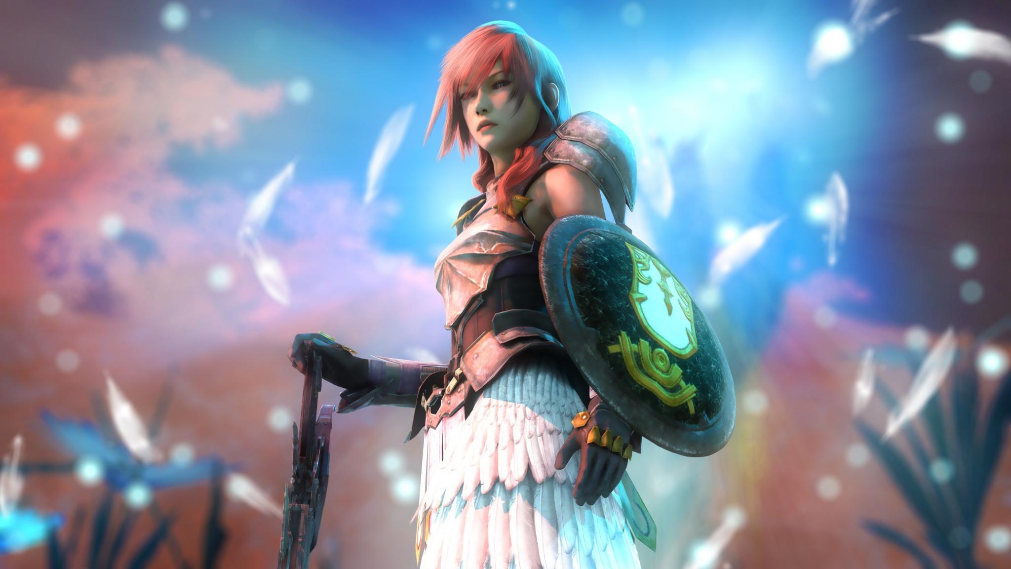2048x1152 Download 2048x1152 wallpaper final fantasy, video game, girl warrior, lightning, dual wide, widescreen, 2048x1152 HD image, background, 1436