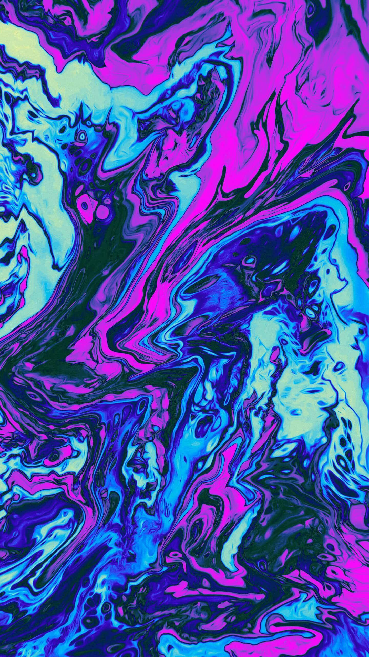 1440x2560 Trippy Neon Background Wallpaper