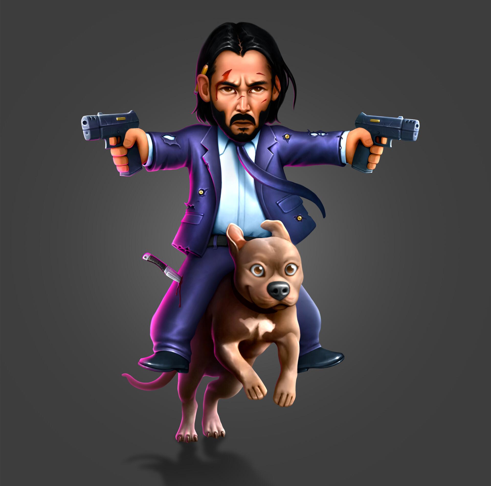 1920x1902 John Wick as Keanu Reeves and Dog Wallpaper, HD Artist 4K Wallpaper, Image, Photo and Background