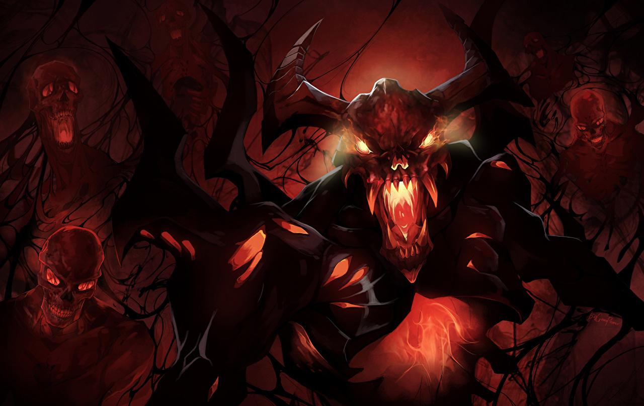 1280x808 Picture DOTA 2 Shadow Fiend demon Monsters Horns vdeo game