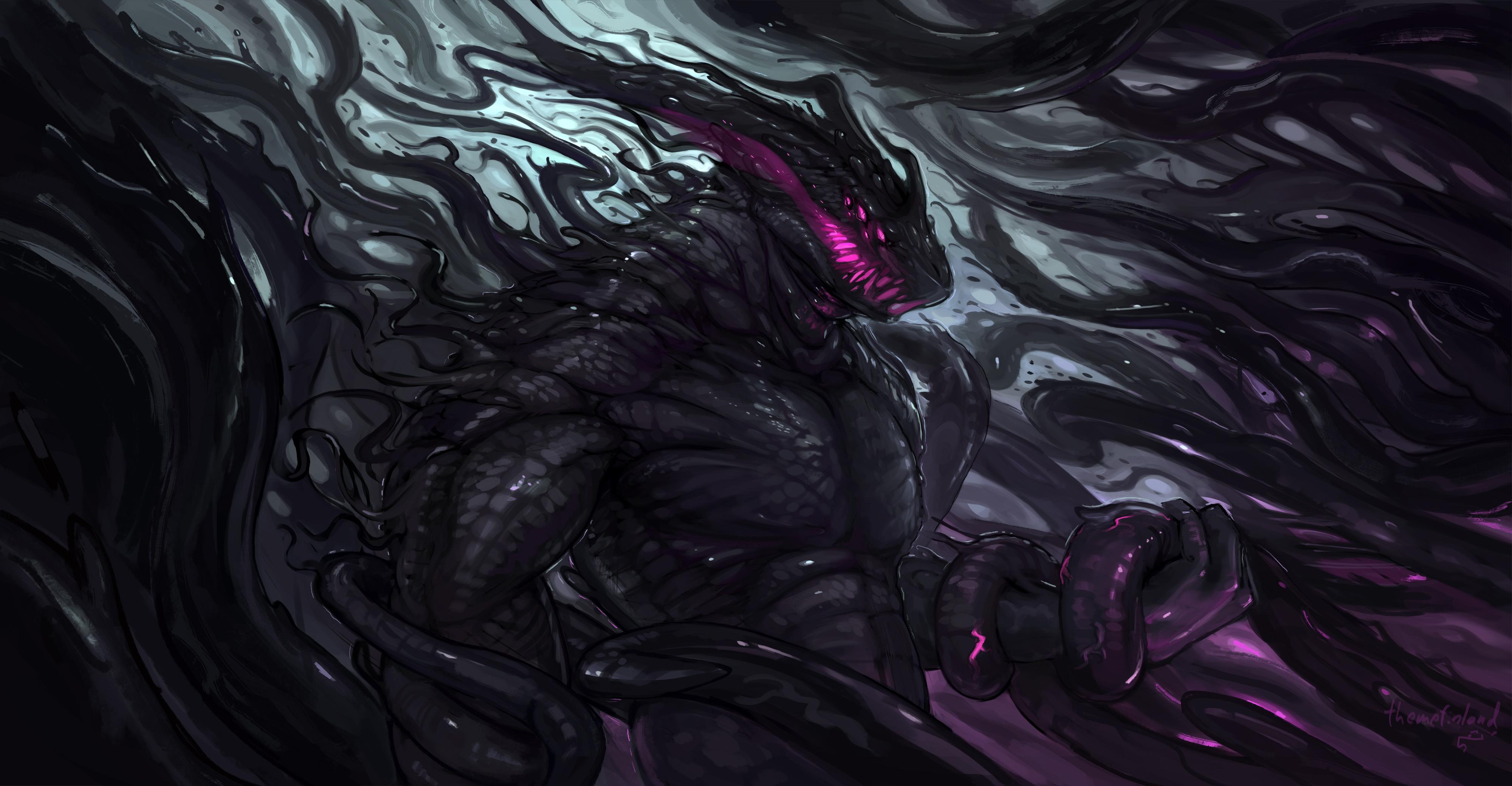 4000x2081 Digital Digital Art Artwork Fantasy Art Drawing Painting Digital Painting Creature Fictional Creatur Wallpaper:4000x2081
