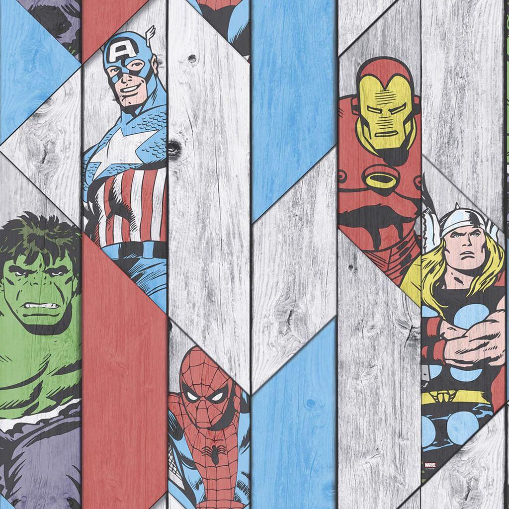 1024x1024 Marvel Wood Panel Wallpaper