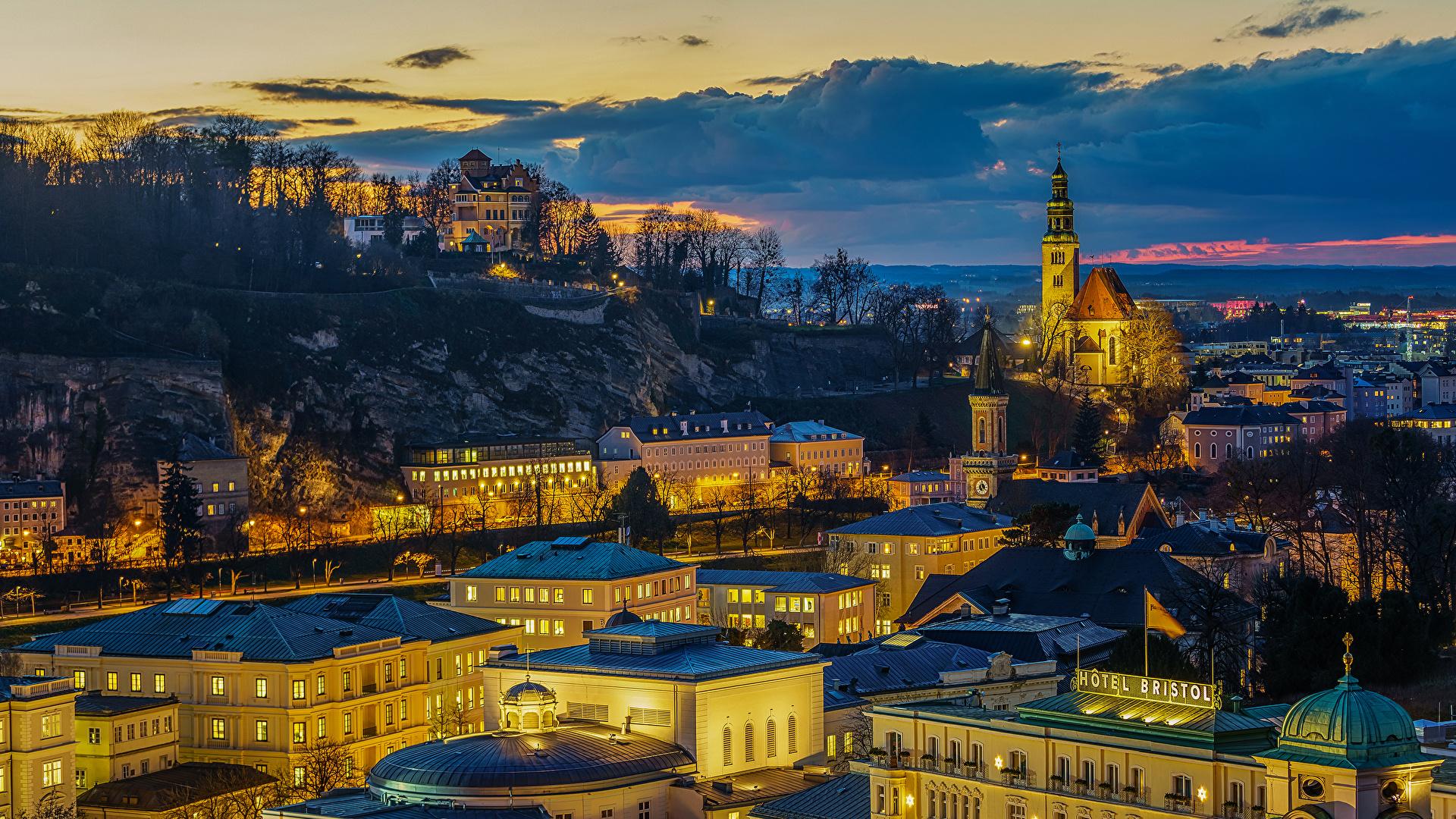 1920x1080 Picture Salzburg Austria Sky Evening Cities Building 1920x1080