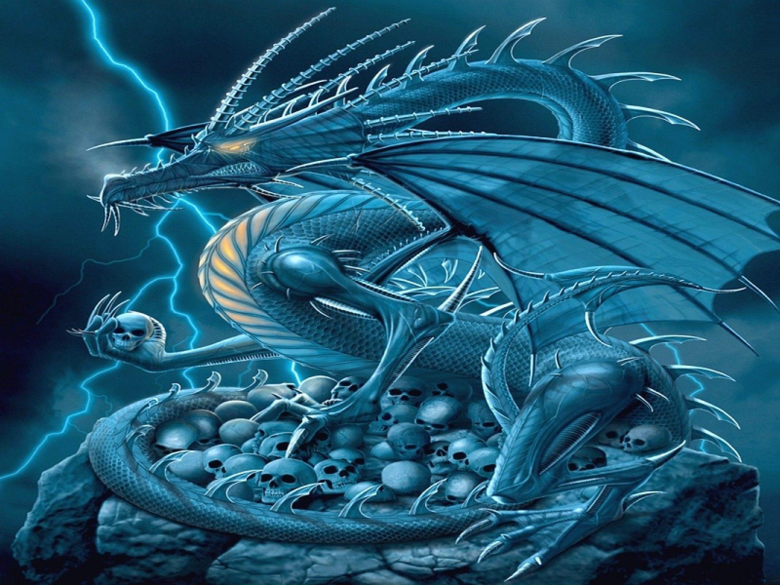 1600x1200 Wallpaper Galaxy Blue Dragon