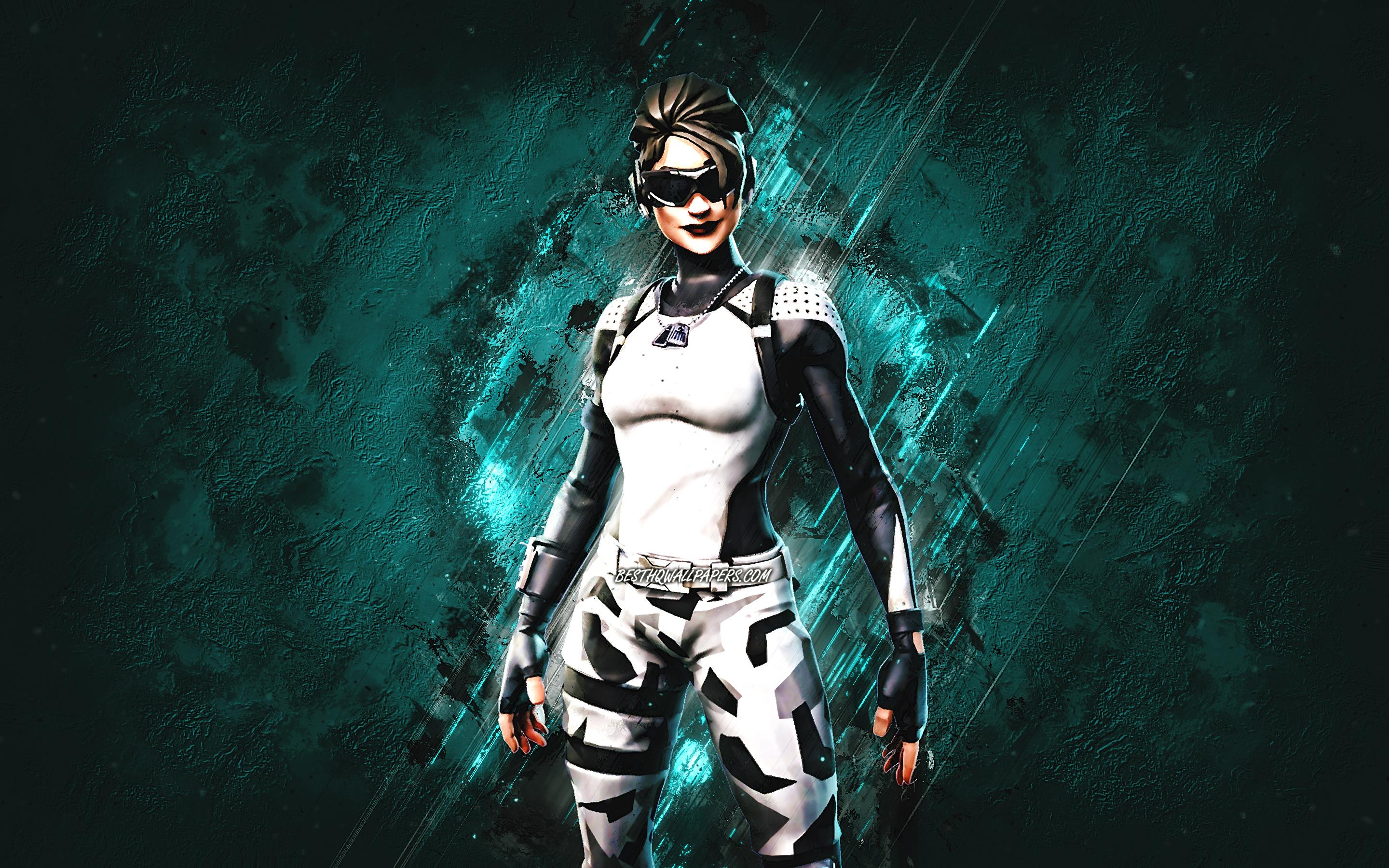 2880x1800 Download wallpaper Fortnite Arctic Assassin Skin, Fortnite, main characters, turquoise stone background, Arctic Assassin, Fortnite skins, Arctic Assassin Skin, Arctic Assassin Fortnite, Fortnite characters for desktop with resolution 2880x1800. High