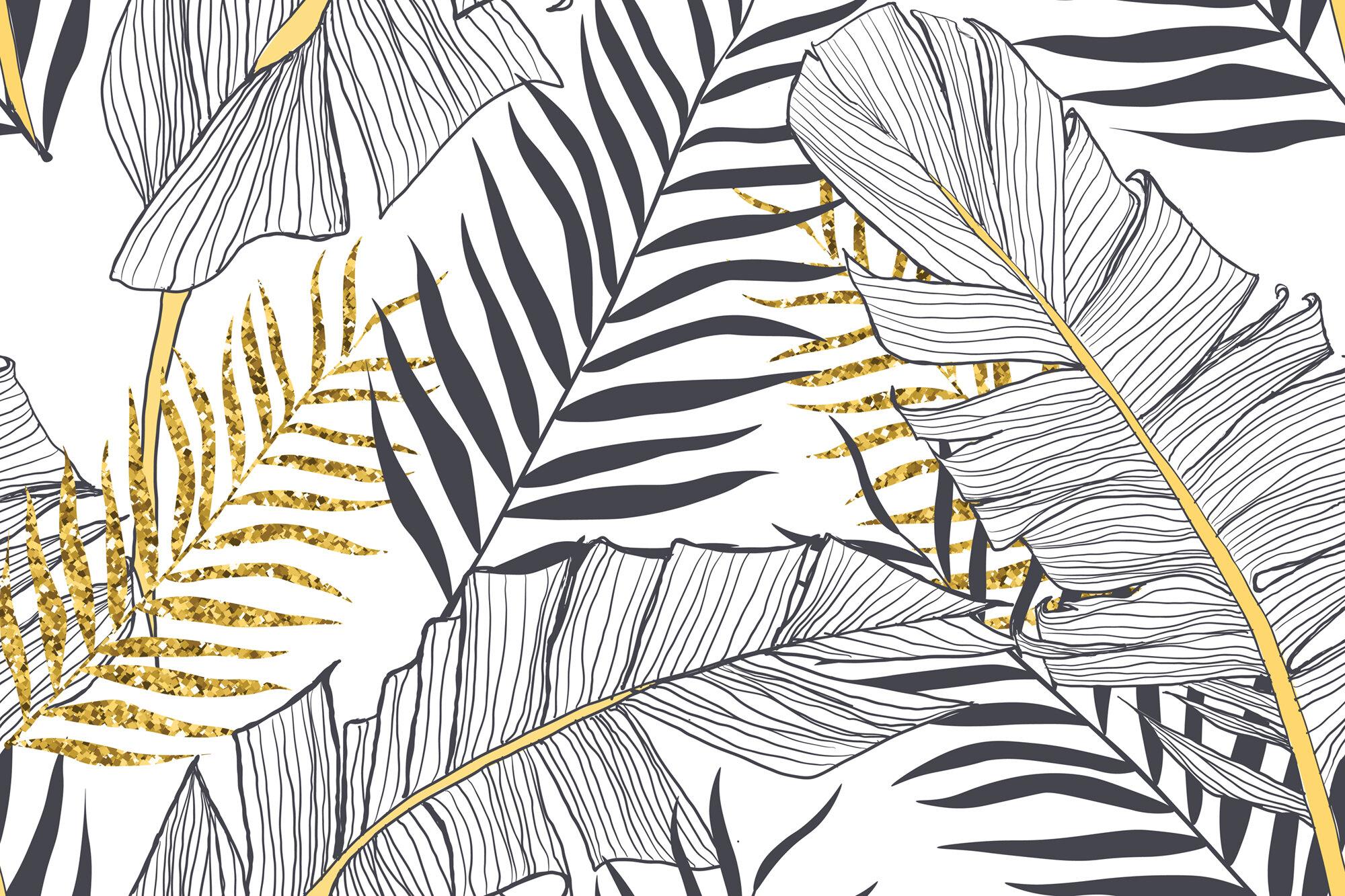 2000x1333 Mercer41 Seamless Banana Palm Leaves 10' L x 24 W Peel and Stick Wallpaper Roll & Reviews