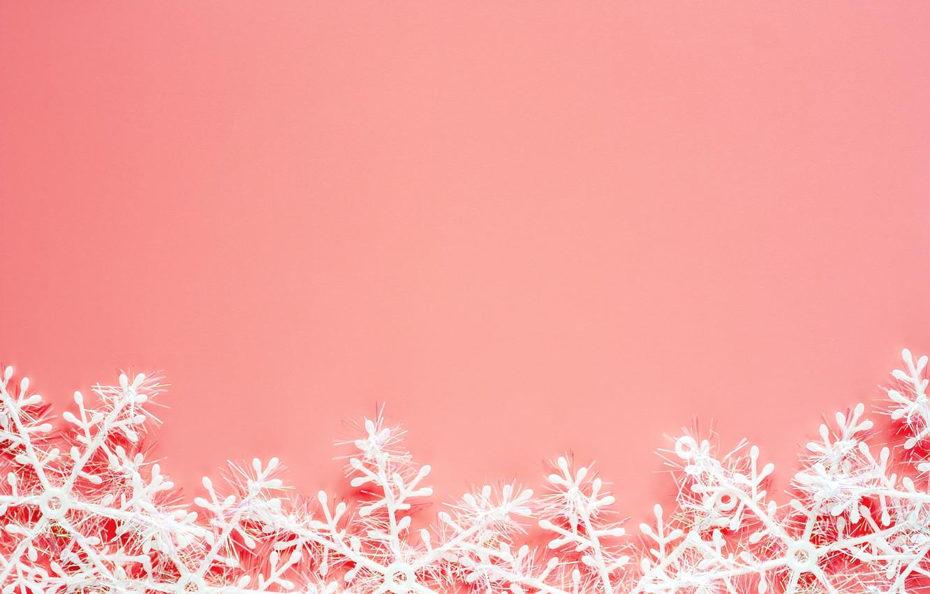 1332x850 Photo Wallpaper Winter, Snowflakes, Background, Pink, Christmas Wallpaper Desktop