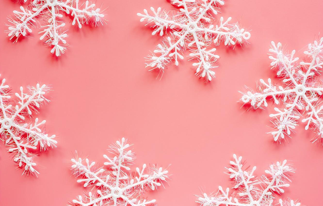1332x850 Christmas Wallpaper Snowflakes Pink