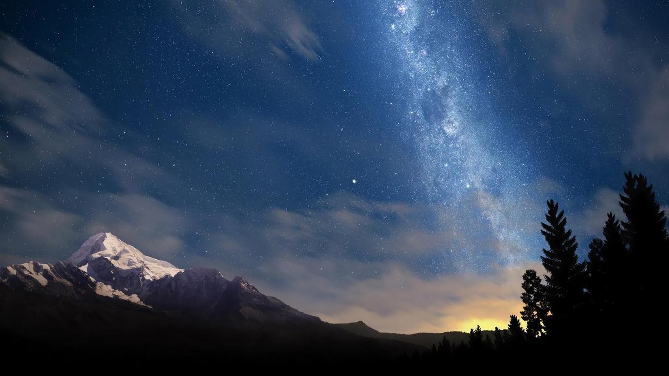 1366x768 Starry Night Sky HDR Photo HD Wallpaper