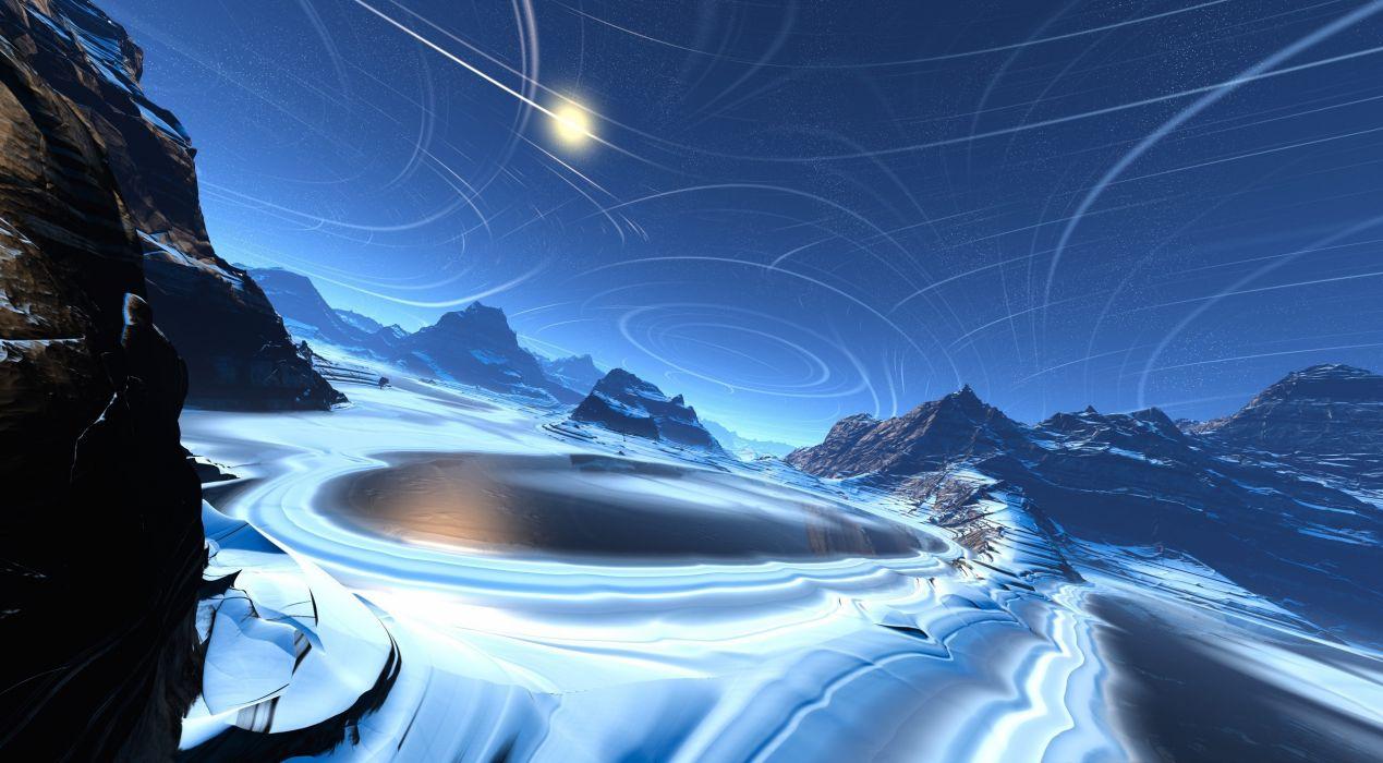 1269x700 Art ice water rocks lake line cold wallpaperx1412