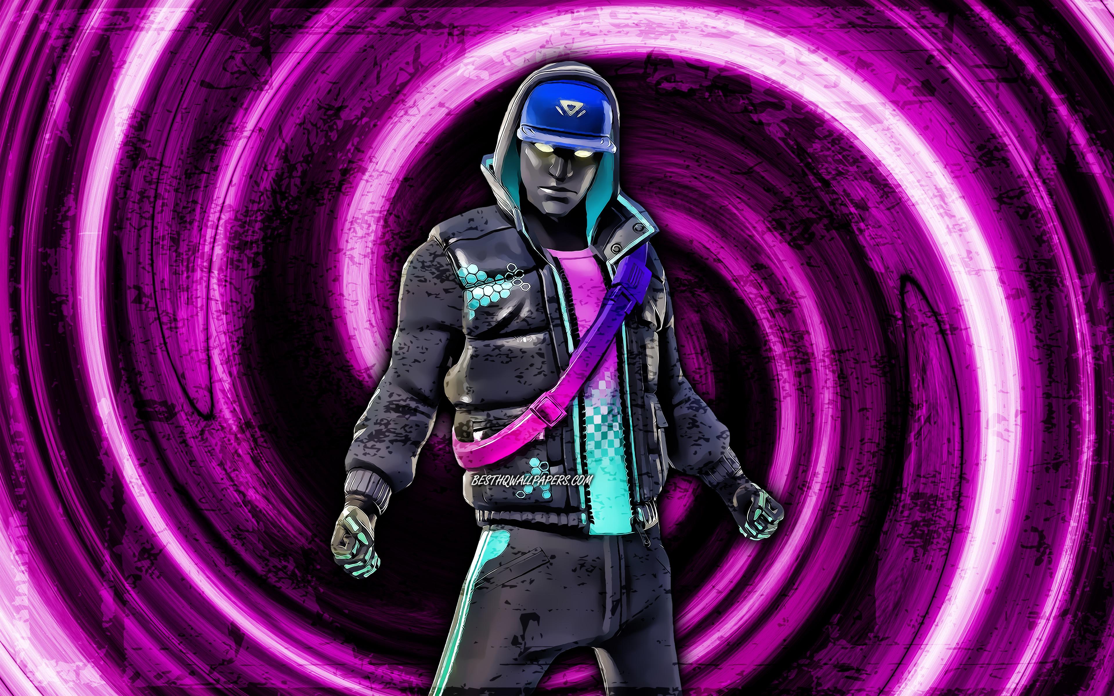 3840x2400 Download wallpaper 4k, Cryptic, violet grunge background, Fortnite, vortex, Fortnite characters, Cryptic Skin, Fortnite Battle Royale, Cryptic Fortnite for desktop with resolution 3840x2400. High Quality HD picture wallpaper