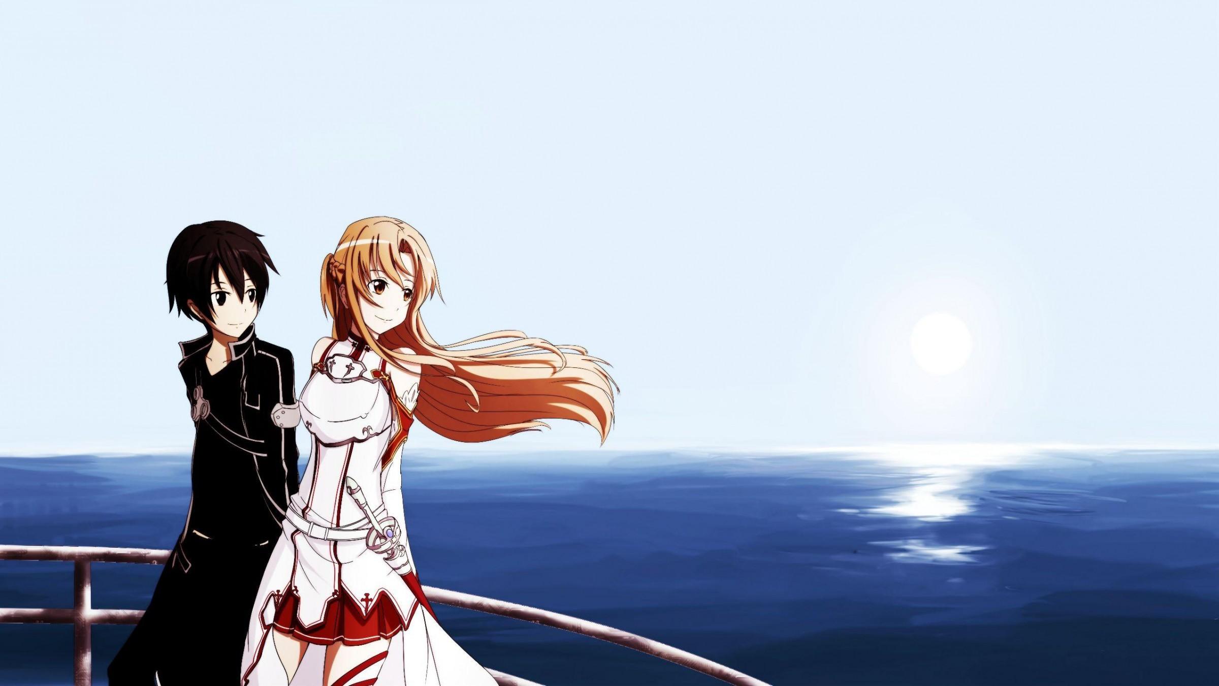 2400x1350 18++ Cute Anime Girl And Boy Wallpaper