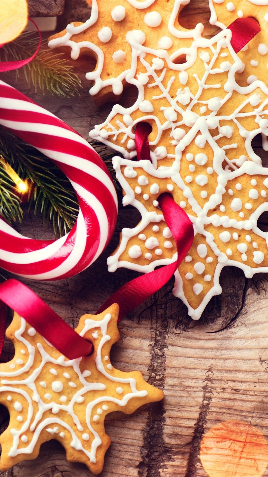 1080x1920 Wallpaper Christmas, candy canes, cookies, spruce twigs 3840x2160 UHD 4K Picture, Image