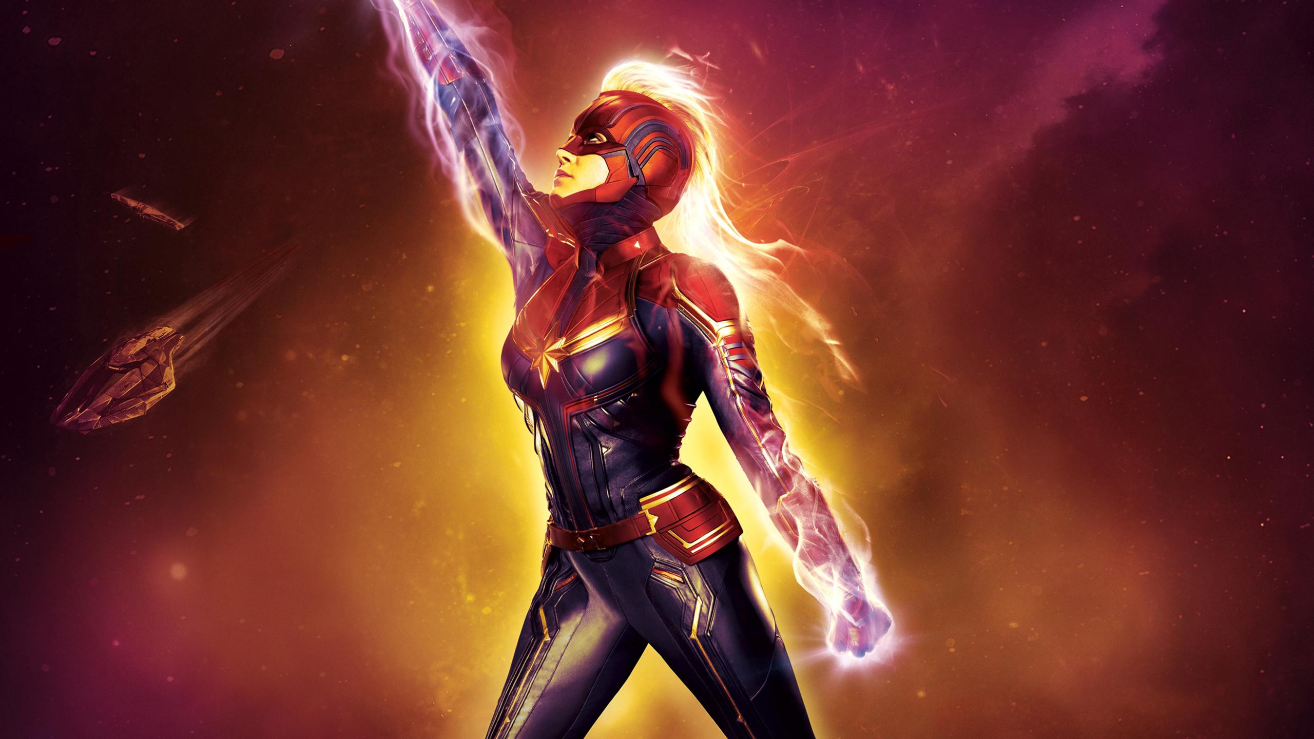 2560x1440 Download 2560x1440 wallpaper captain marvel, glow, superpower, fan art, dual wide, widescreen 16: widescreen, 2560x1440 HD image, background, 19941
