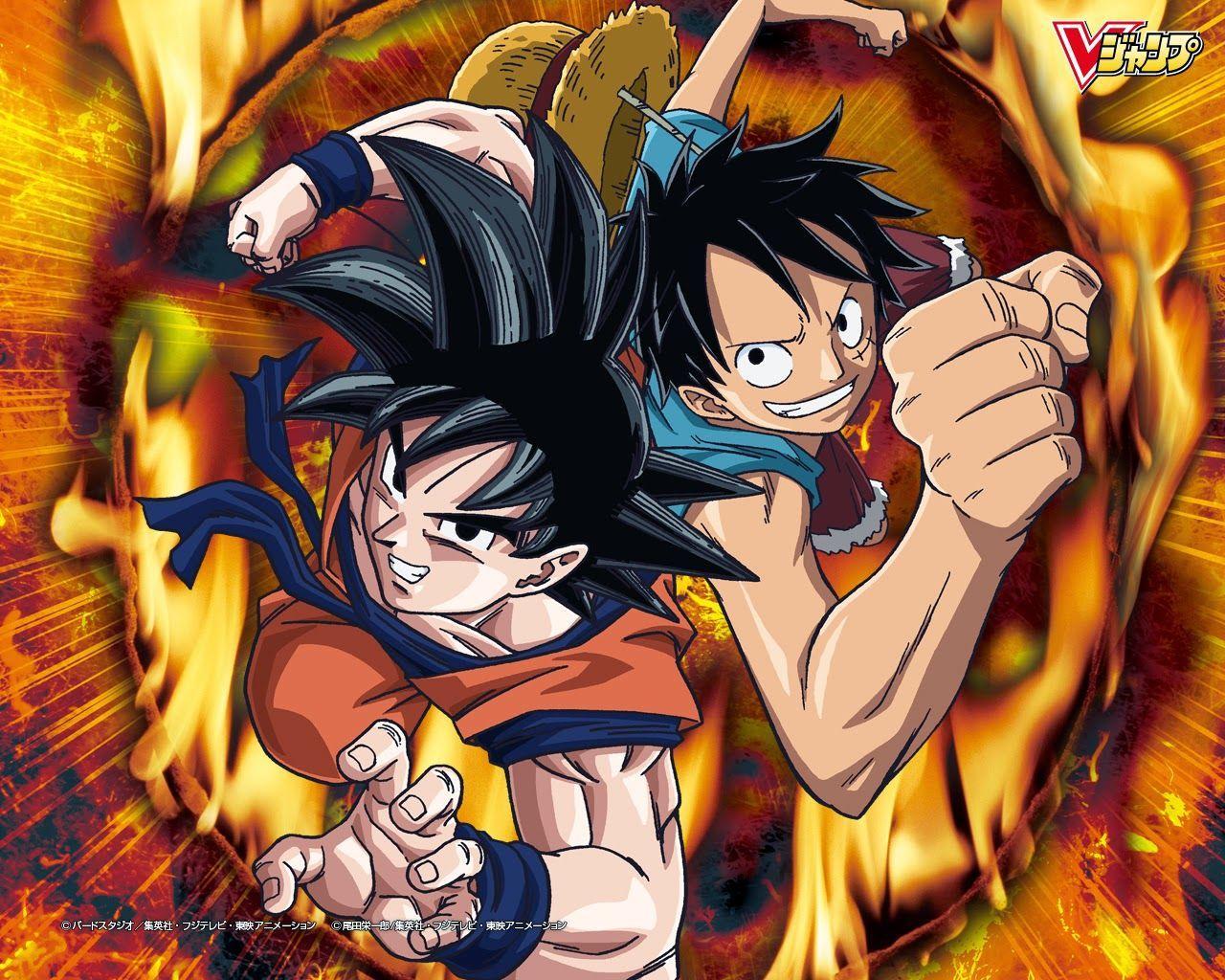 1280x1024 Goku And Luffy Wallpaper