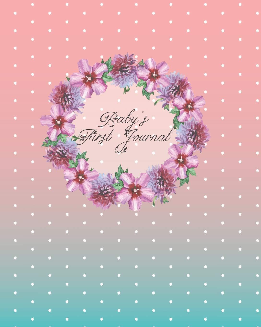 1088x1360 Baby's First Journal: Pink and Purple Flower Wreath on Pink and Blue Ombre Background: Journals, New Age: 9781720080077: Books