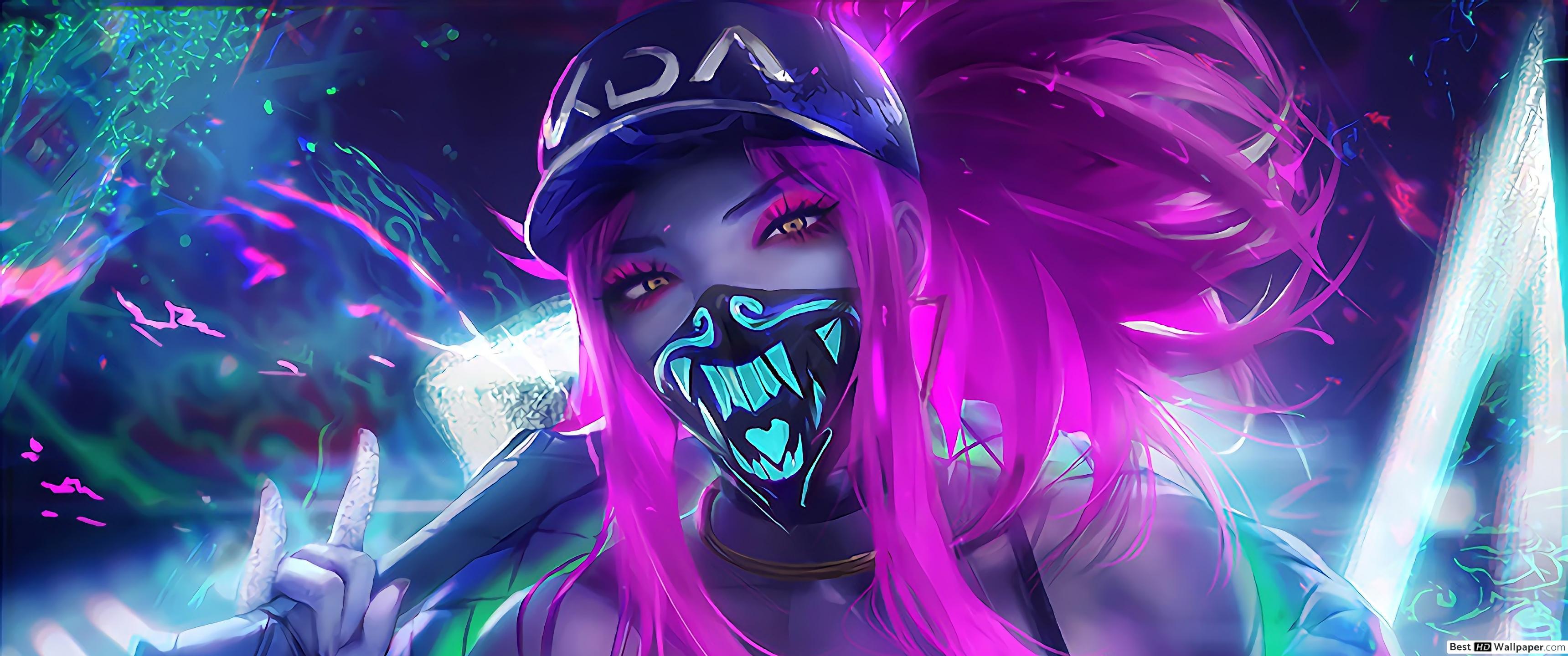 3440x1440 League Of Legends (LOL) K DA Akali HD Wallpaper Download