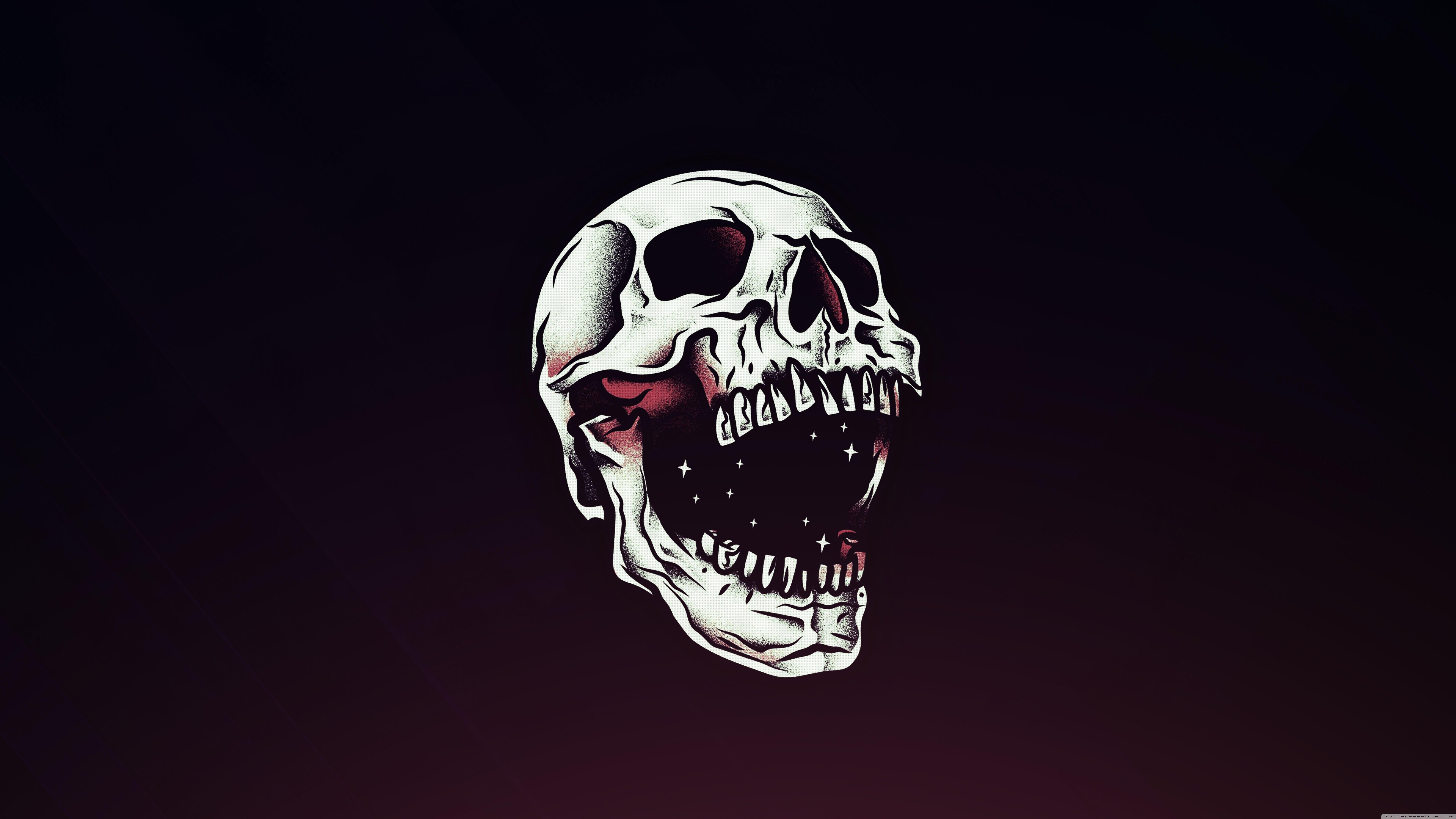 7680x4320 Skeleton Head Wallpaper