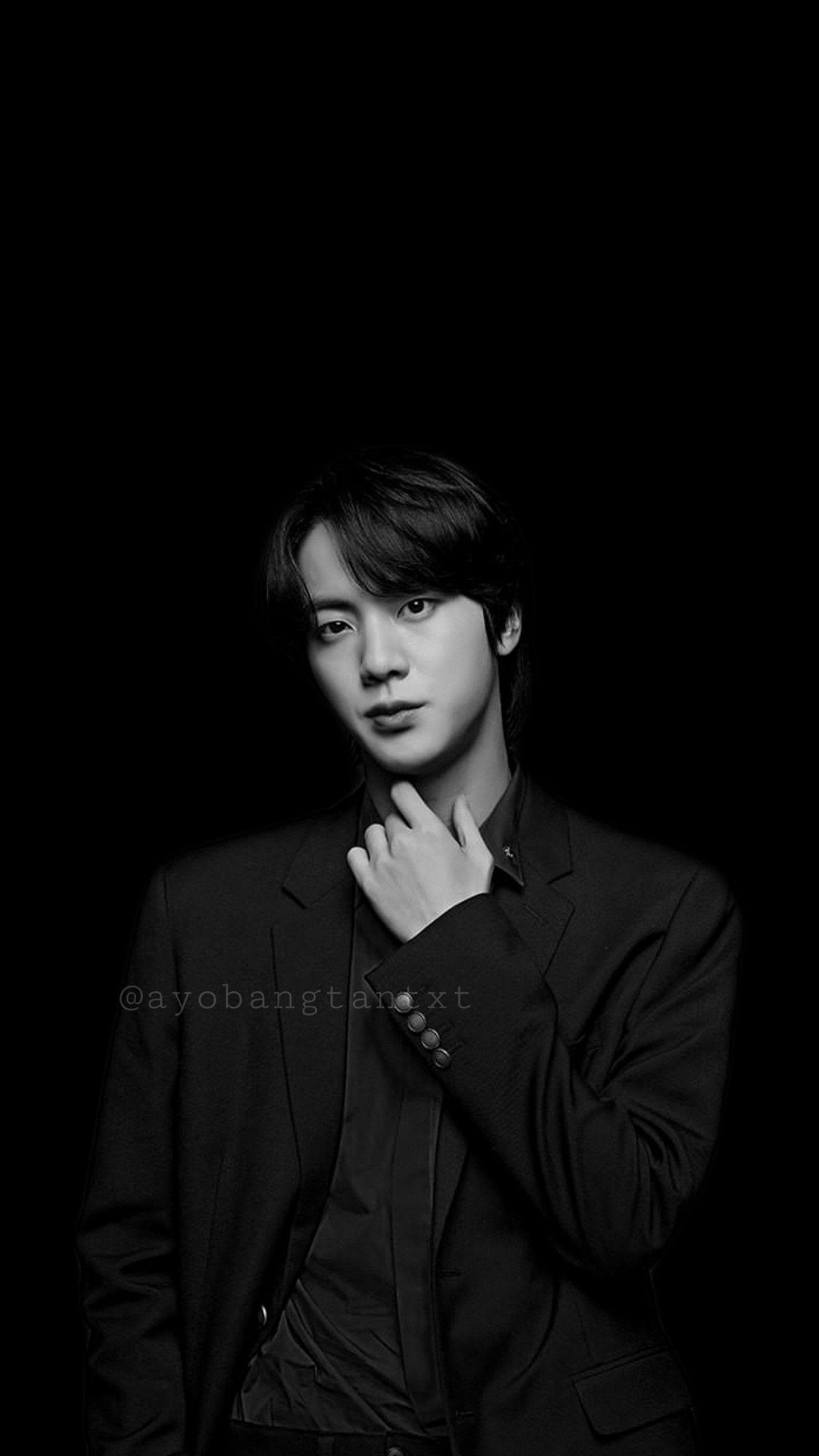 Beautiful Jin Is Standing In Black Background Wearing White Shirt Black  Coat HD Jin Wallpapers, HD Wallpapers