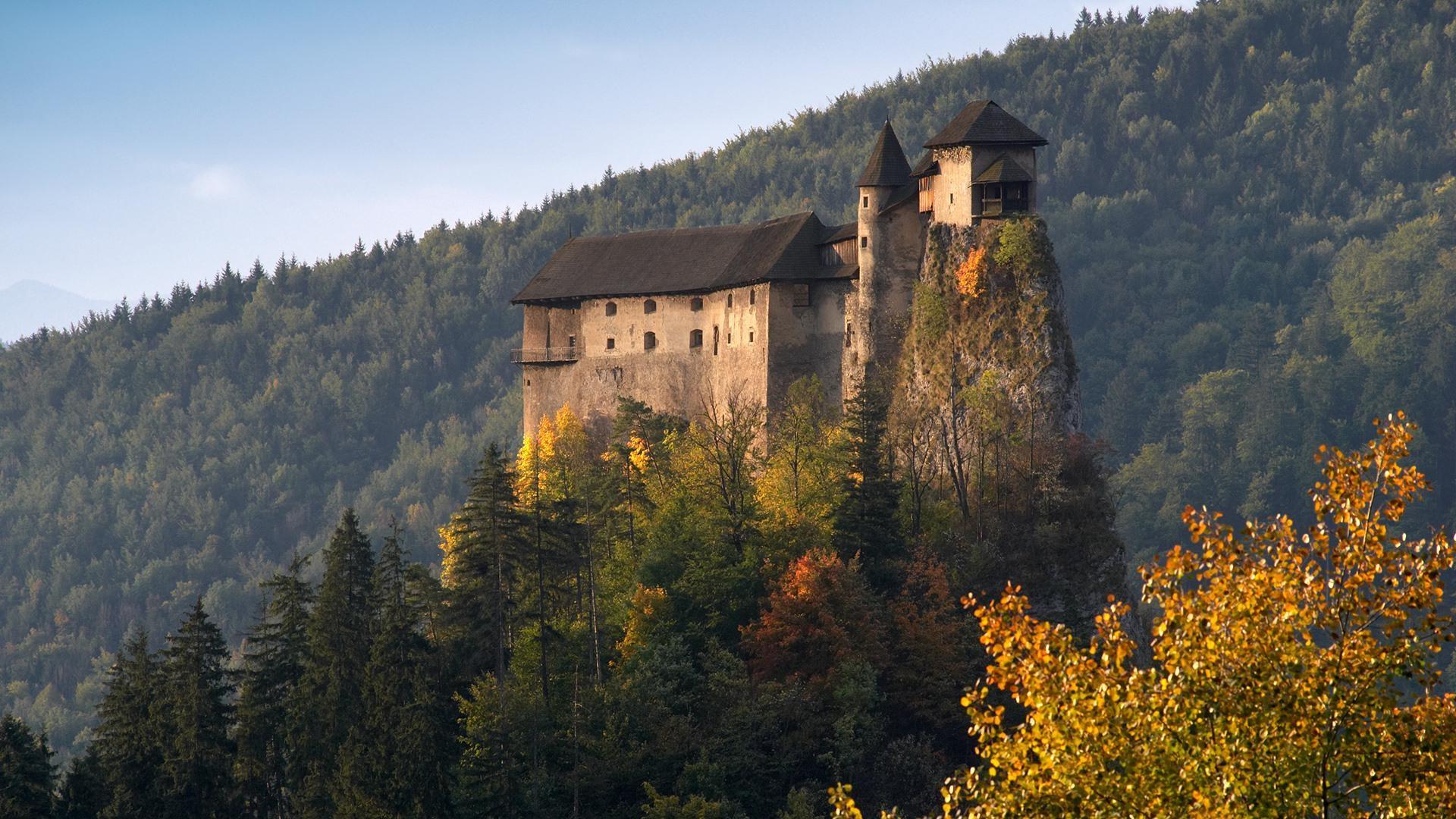1920x1080 architecture, Castle, Nature, Landscape, Trees, Forest, Slovakia, Fall, Rock, Hill Wallpaper HD / Desktop and Mobile Background