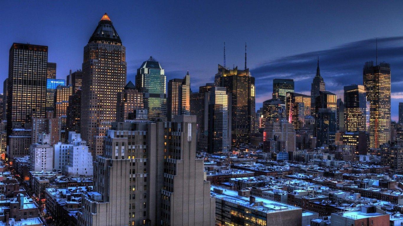 1366x768 Detroit City Wallpaper