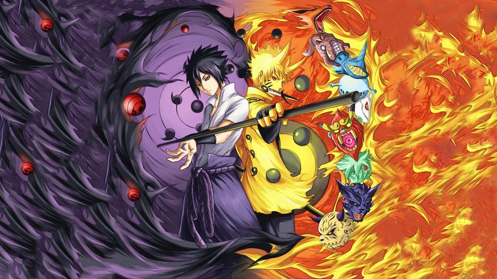 Wallpaper : Naruto Shippuuden, Uchiha Sasuke, naruto anime, kunai, nine  tails 1920x1080 - JustJon - 2173055 - HD Wallpapers - WallHere