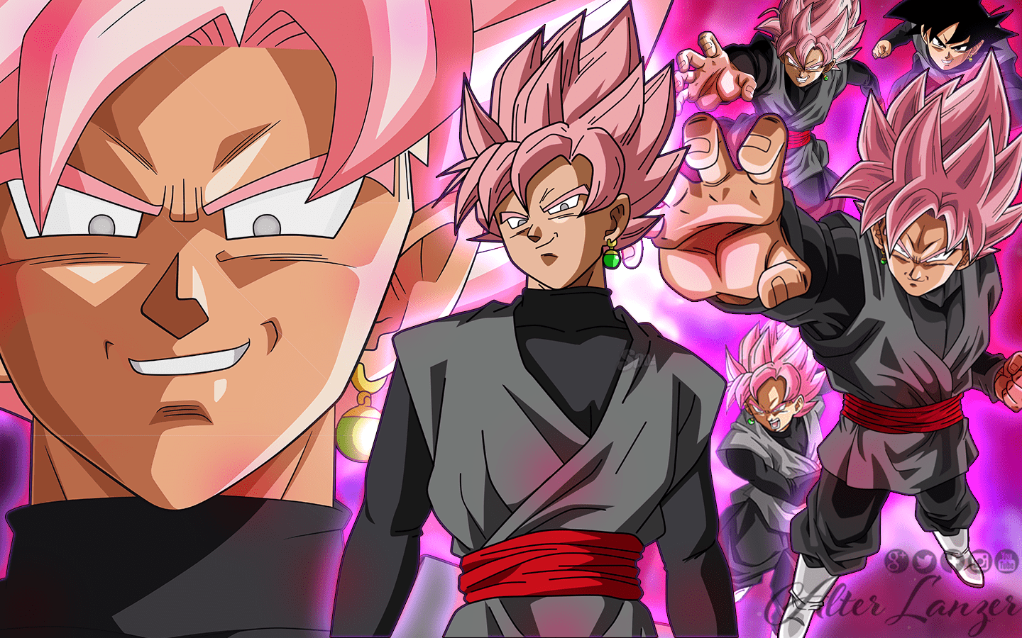 1440x900 Dragon Ball Super Black Goku Wallpaper