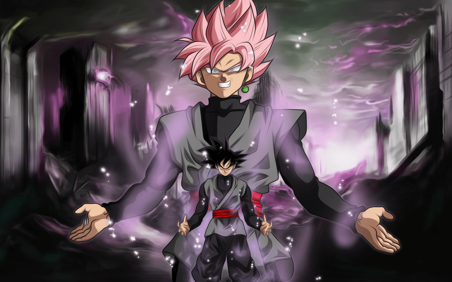1920x1200 Download wallpaper Super Saiyan Rose, art, Dragon Ball Super, Goku Black, DBS, Dragon Ball, SSR Black for desktop with resolution 1920x1200. High Quality HD picture wallpaper