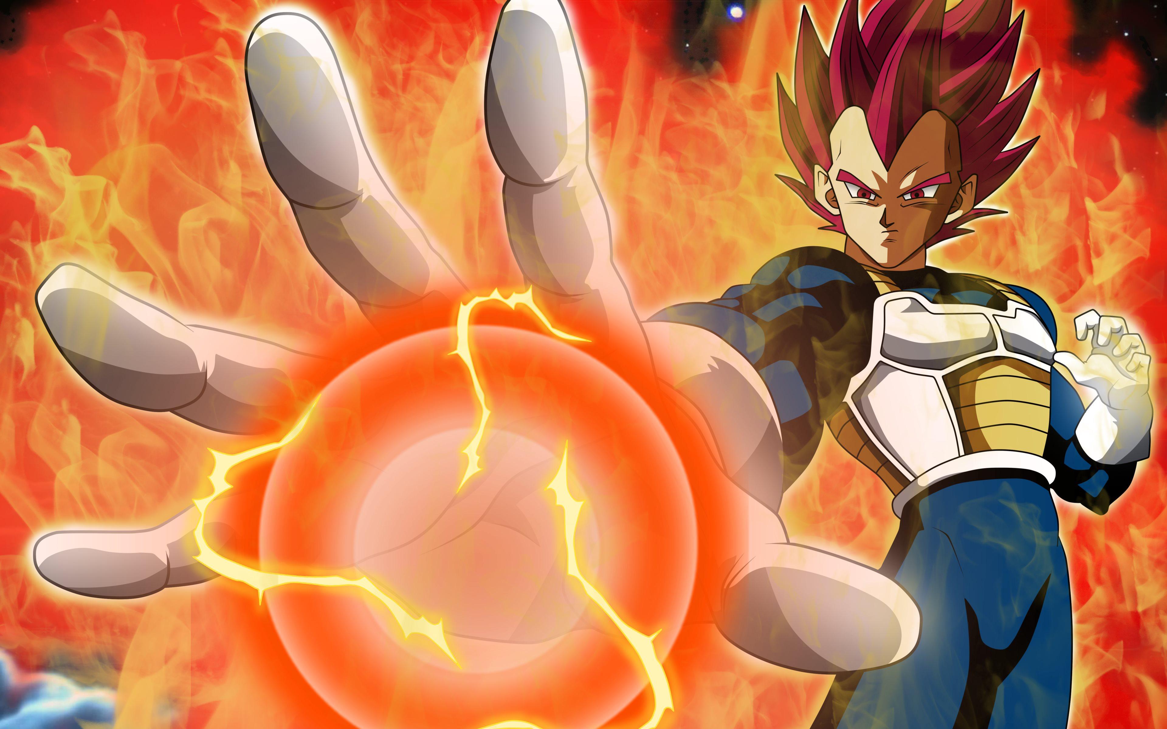 3840x2400 Download wallpaper 4k, Vegeta in fire, Dragon Ball, DBS, Goku, Vegeta, Dragon Ball Super, artwork for desktop with resolution 3840x2400. High Quality HD picture wallpaper