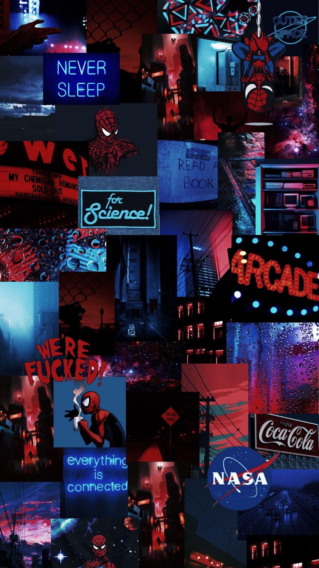 1080x1921 spiderman #blue #red #blueandred #grunge #vaporwave #aesthetic / iPhone HD Wallpaper Background Download HD Wallpaper (Desktop Background / Android / iPhone) (1080p, 4k) (1080x1921) (2021)