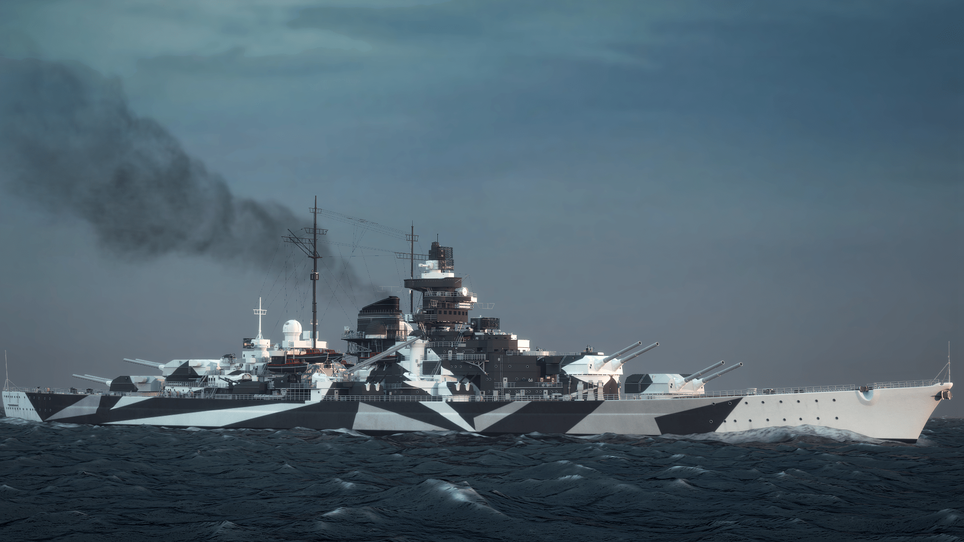 1920x1080 German Battleship Tirpitz Wallpaper