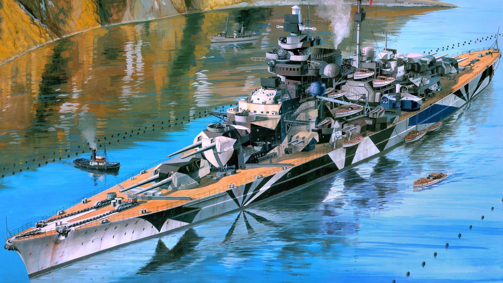 1920x1080 Tirpitz Battleship in 8K Ultra HD