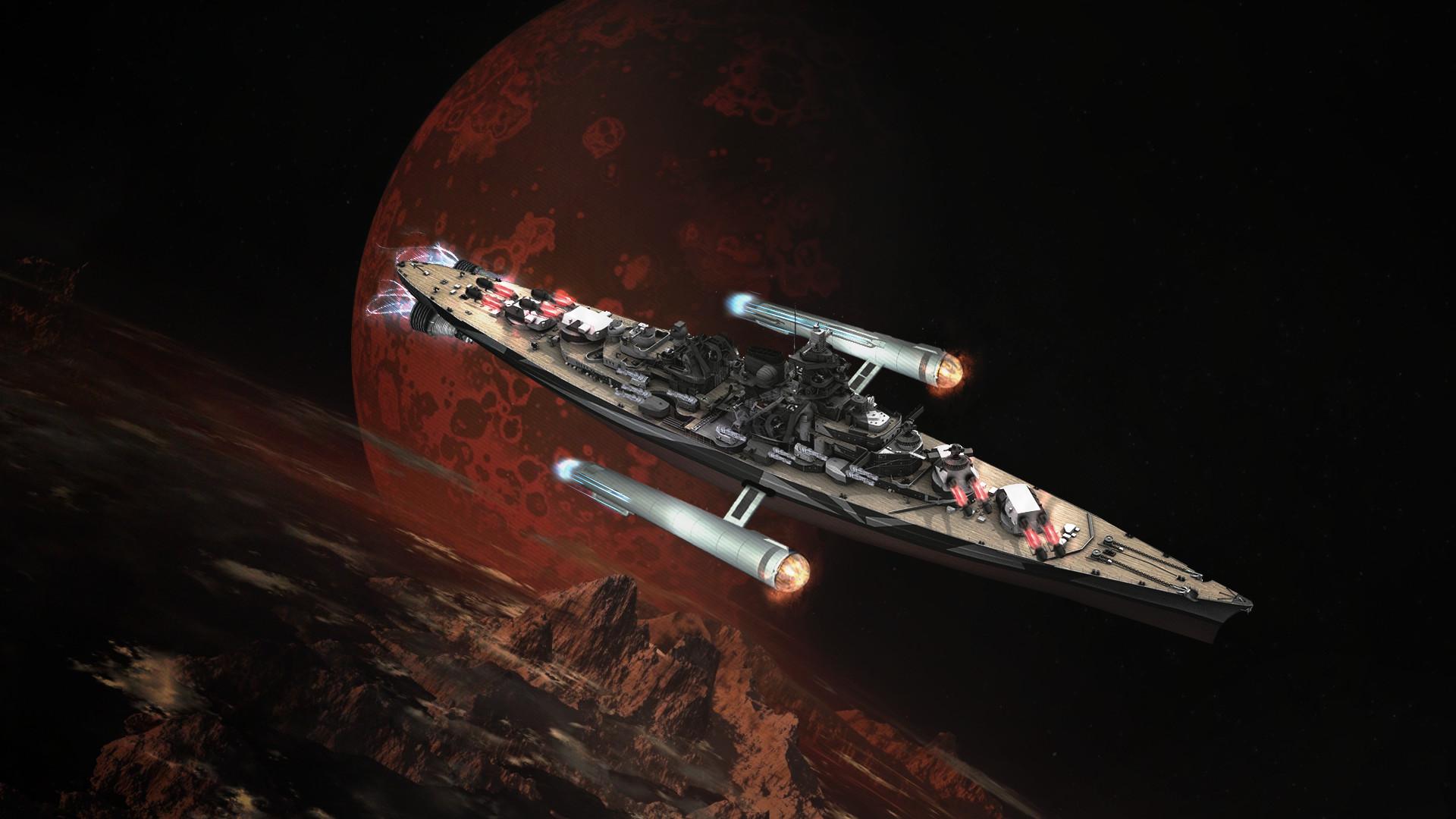 1920x1080 Space Battleship Tirpitz
