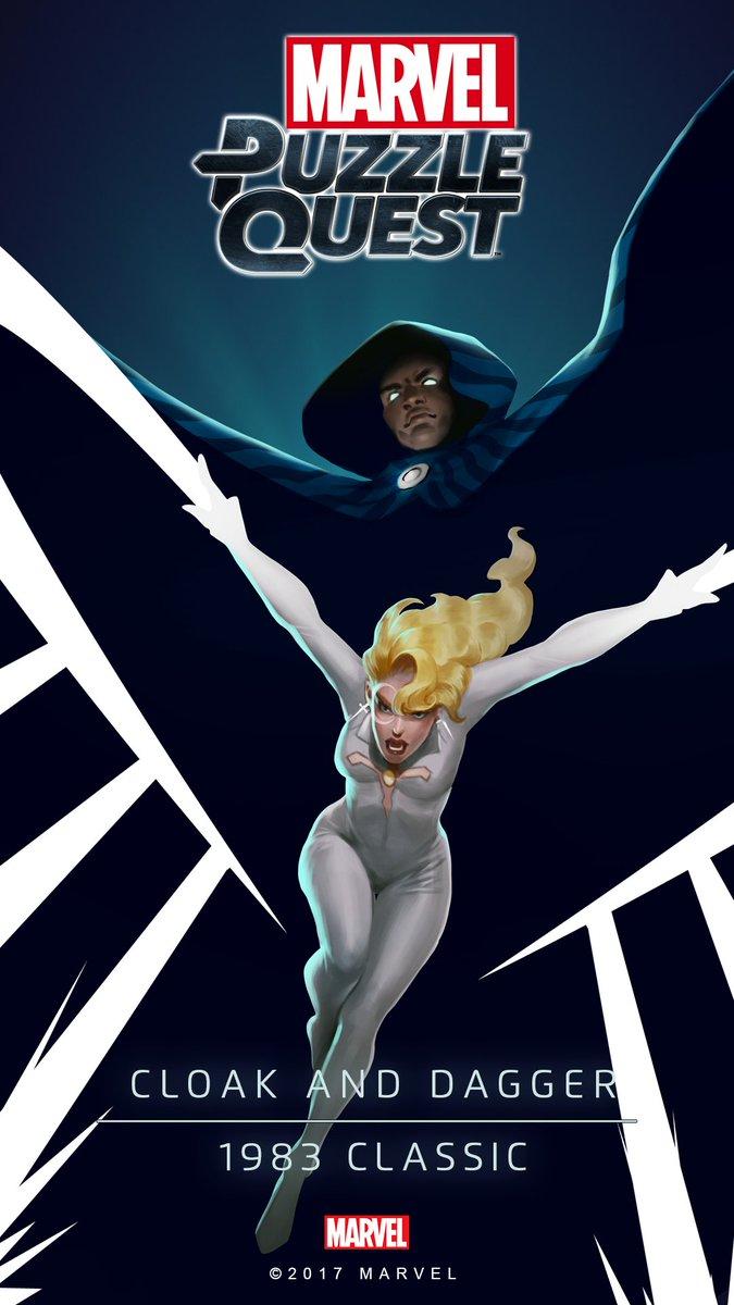 675x1200 Marvel Puzzle Quest the dynamic duo of Cloak & Dagger to your mobile display with these new wallpaper! #MarvelPuzzleQuest