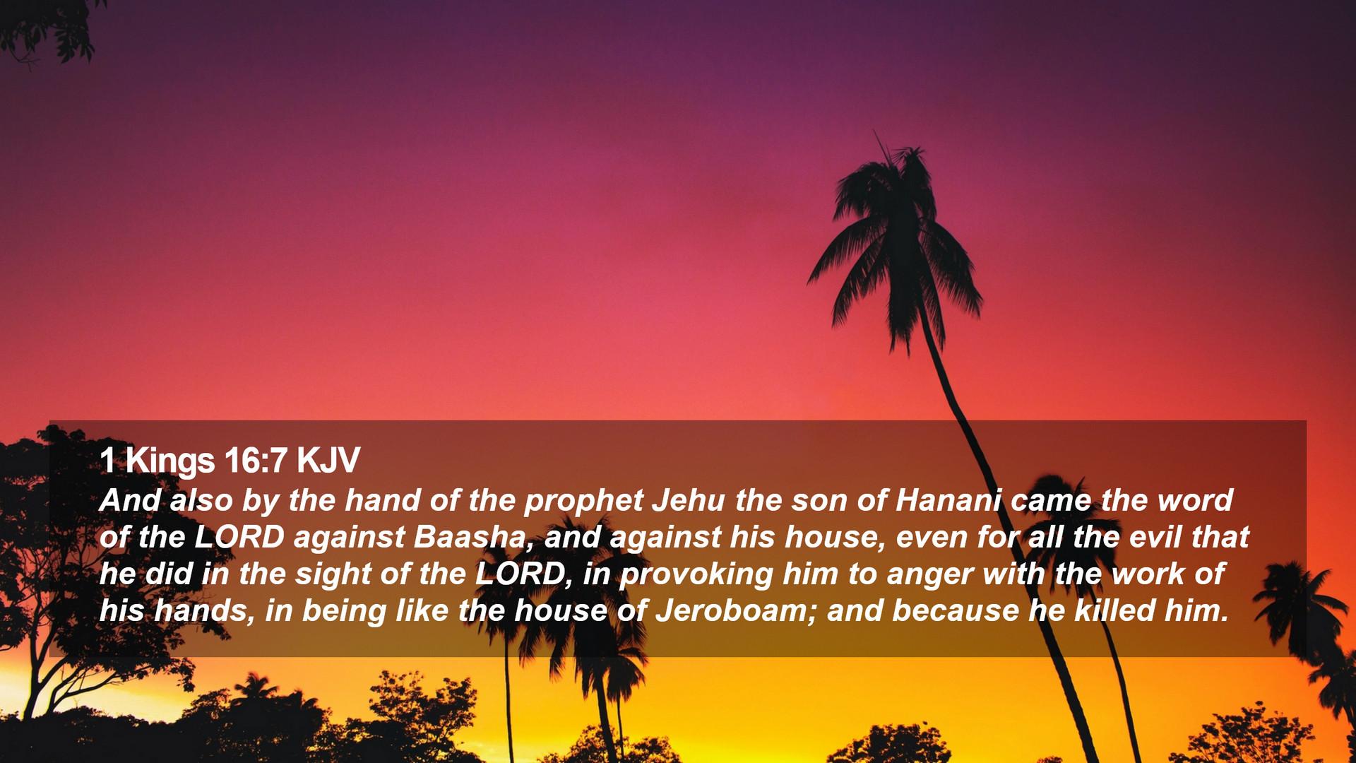 1920x1080 Kings 16:7 KJV Desktop Wallpaper also by the hand of the prophet Jehu