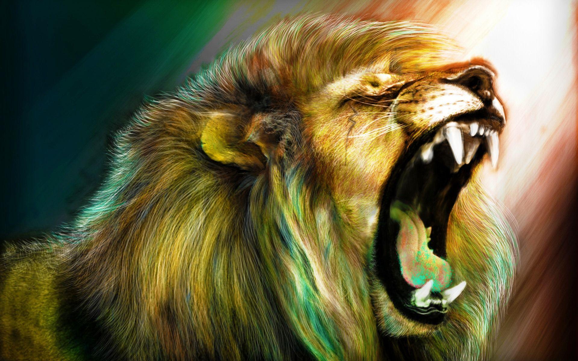 1920x1200 Anger Angry Lion Face HD Wallpaper