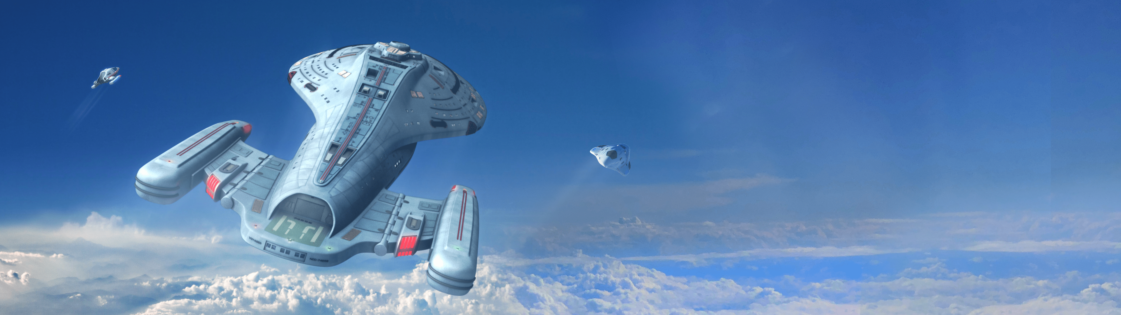 3840x1080 Star Trek: Voyager wallpaper trek voyager post