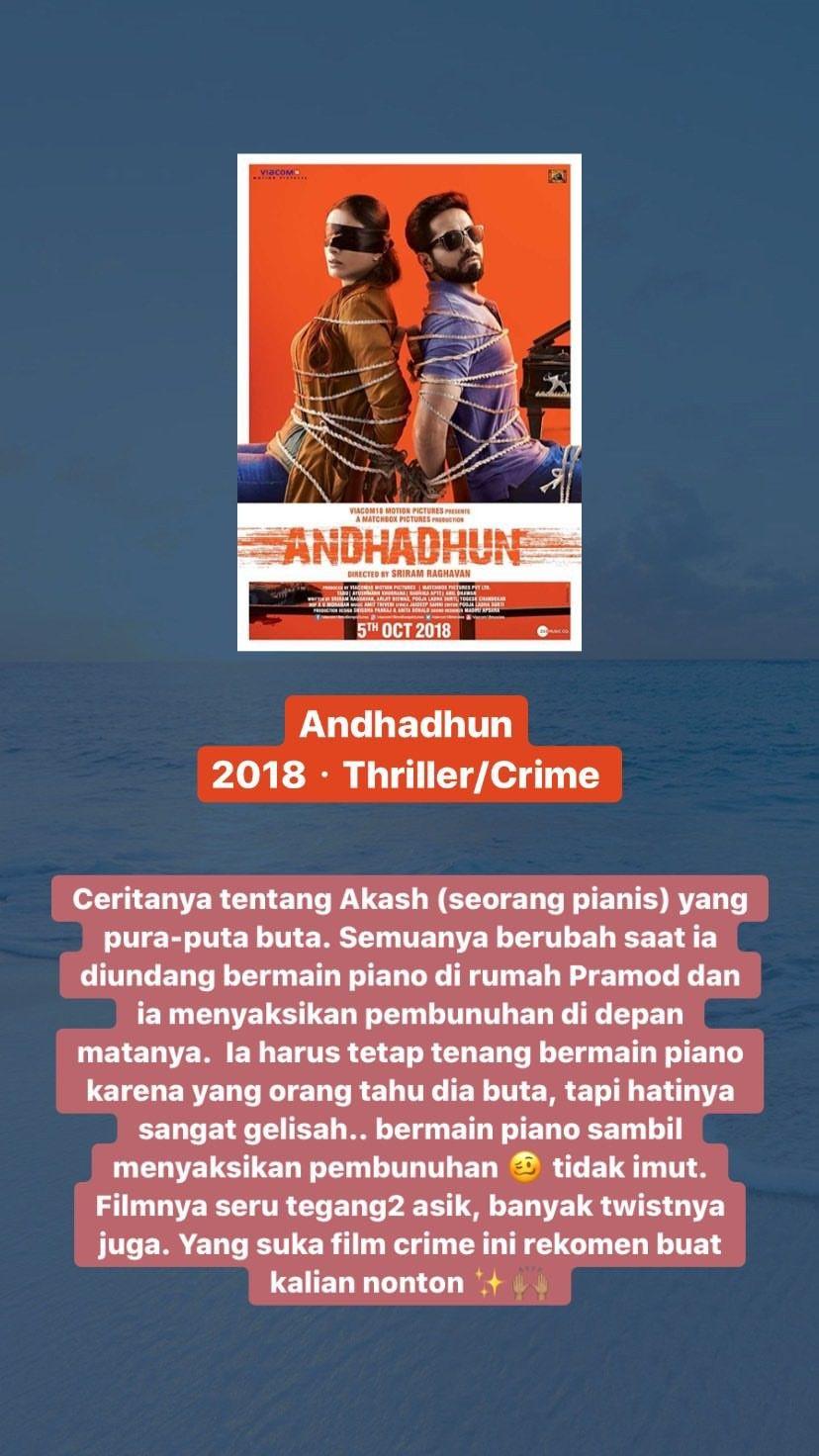 828x1472 ANDHADHUN. Film remaja, Film bagus, Film