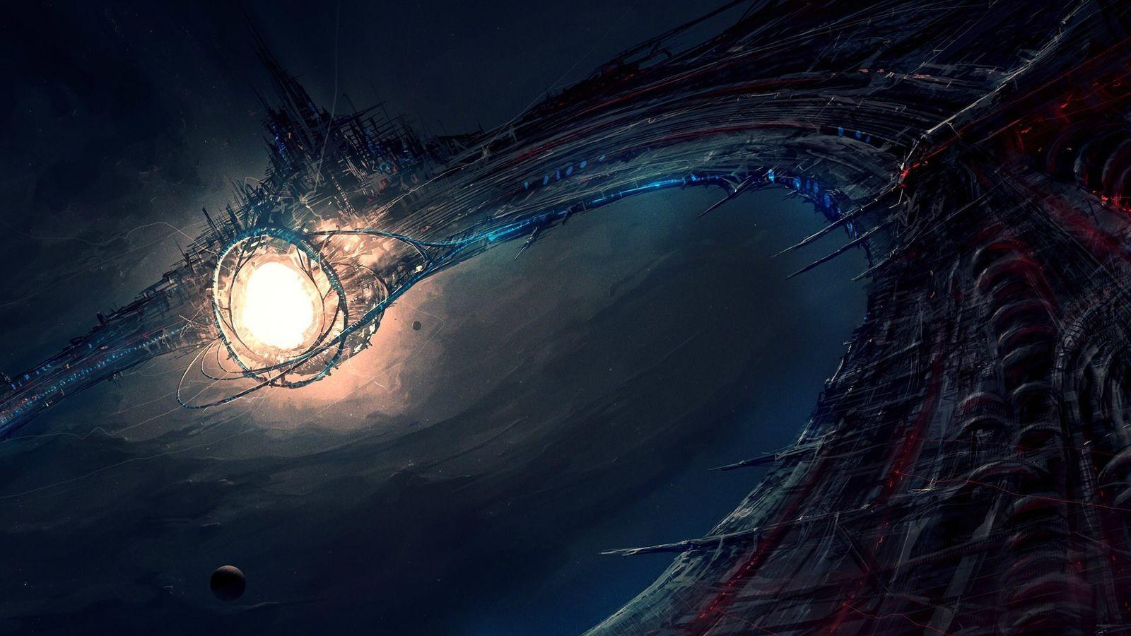 1600x900 digital art, #fantasy art, #science fiction, #space, #planet, #space