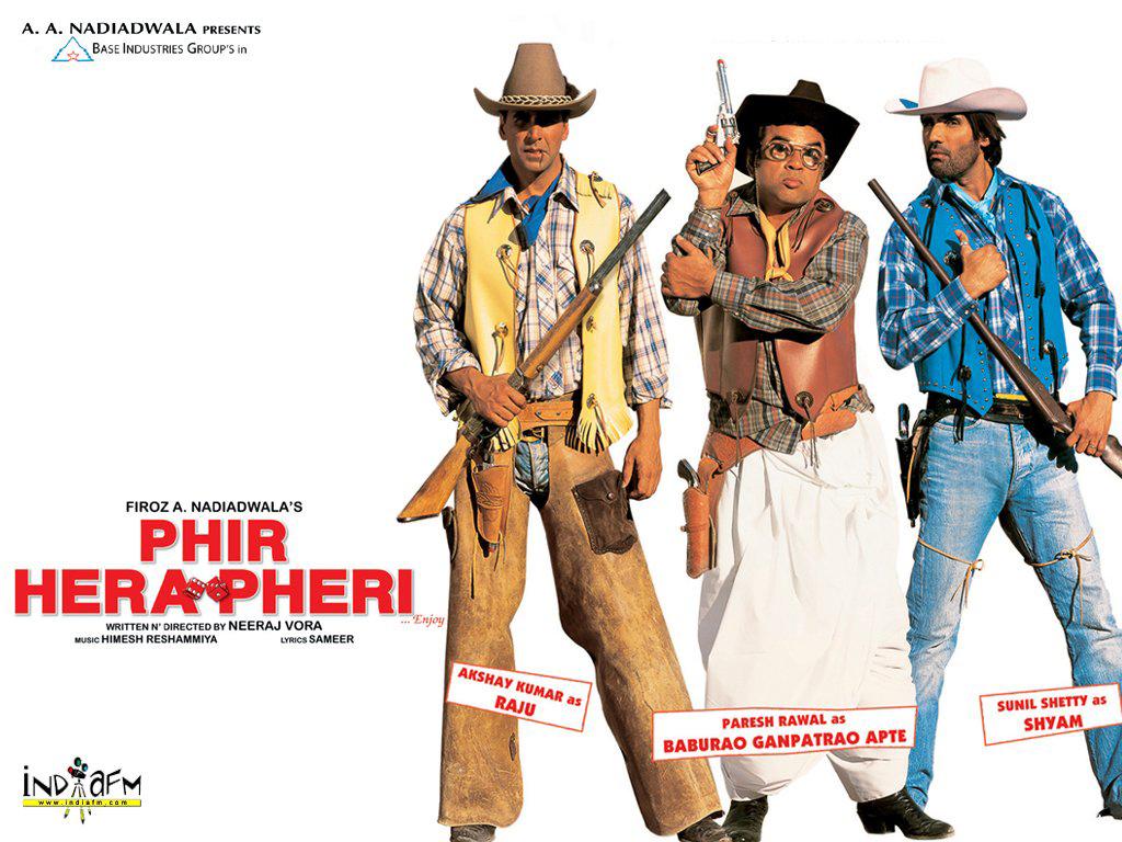 1024x768 Phir Hera Pheri 2006 Wallpaper. Phir Hera Pheri 2006 HD Image. Photo Akshay Kumarparesh Rawalsuniel Shetty 3