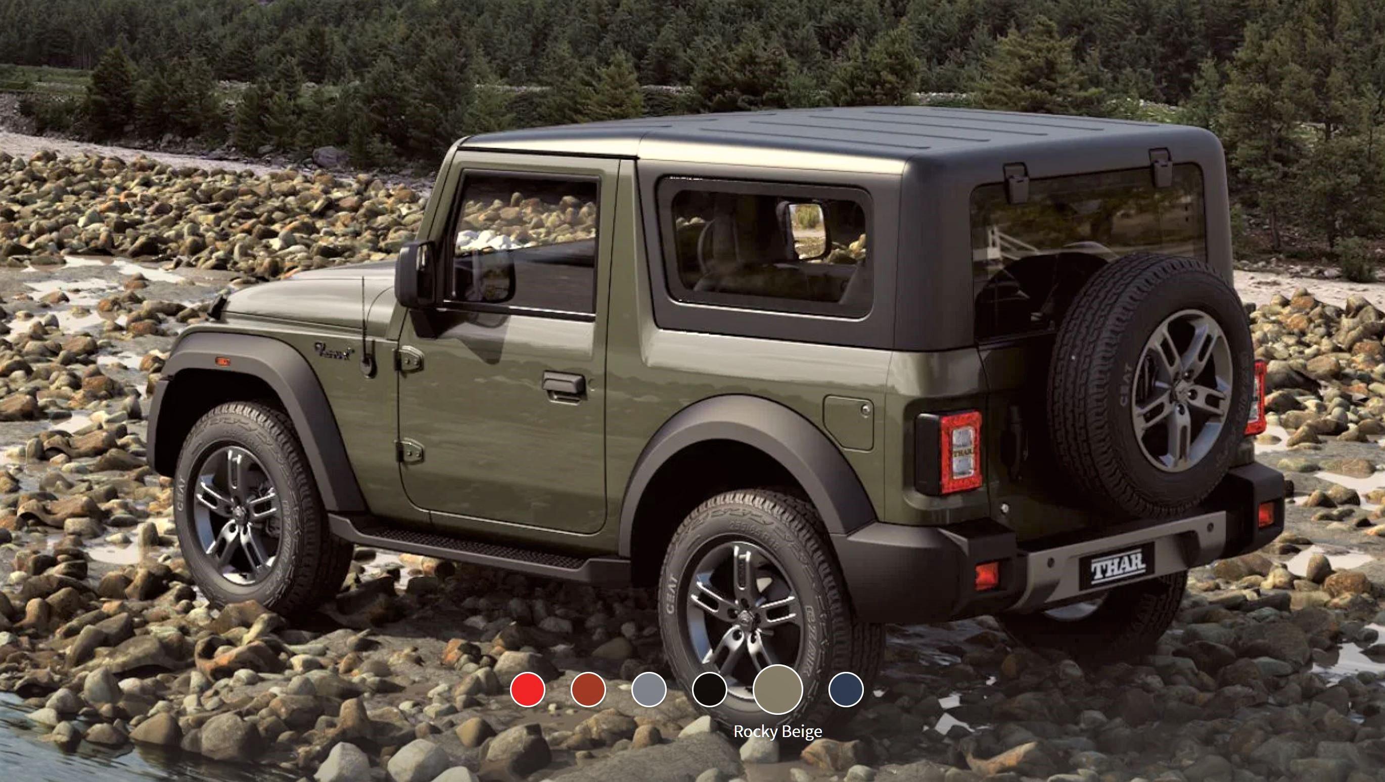 2740x1548 Rocky Beige Mahindra Thar Aquamarine Colour